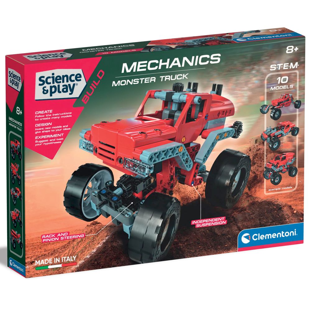 Конструктор 10 в 1 Clementoni "Monster Truck", серія "Science & Play", 200 деталей