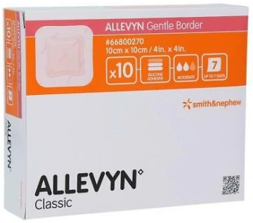 10×10см.Allevyn Gentle Border самоклеюча пов'язка для ран та пролежні 1шт.