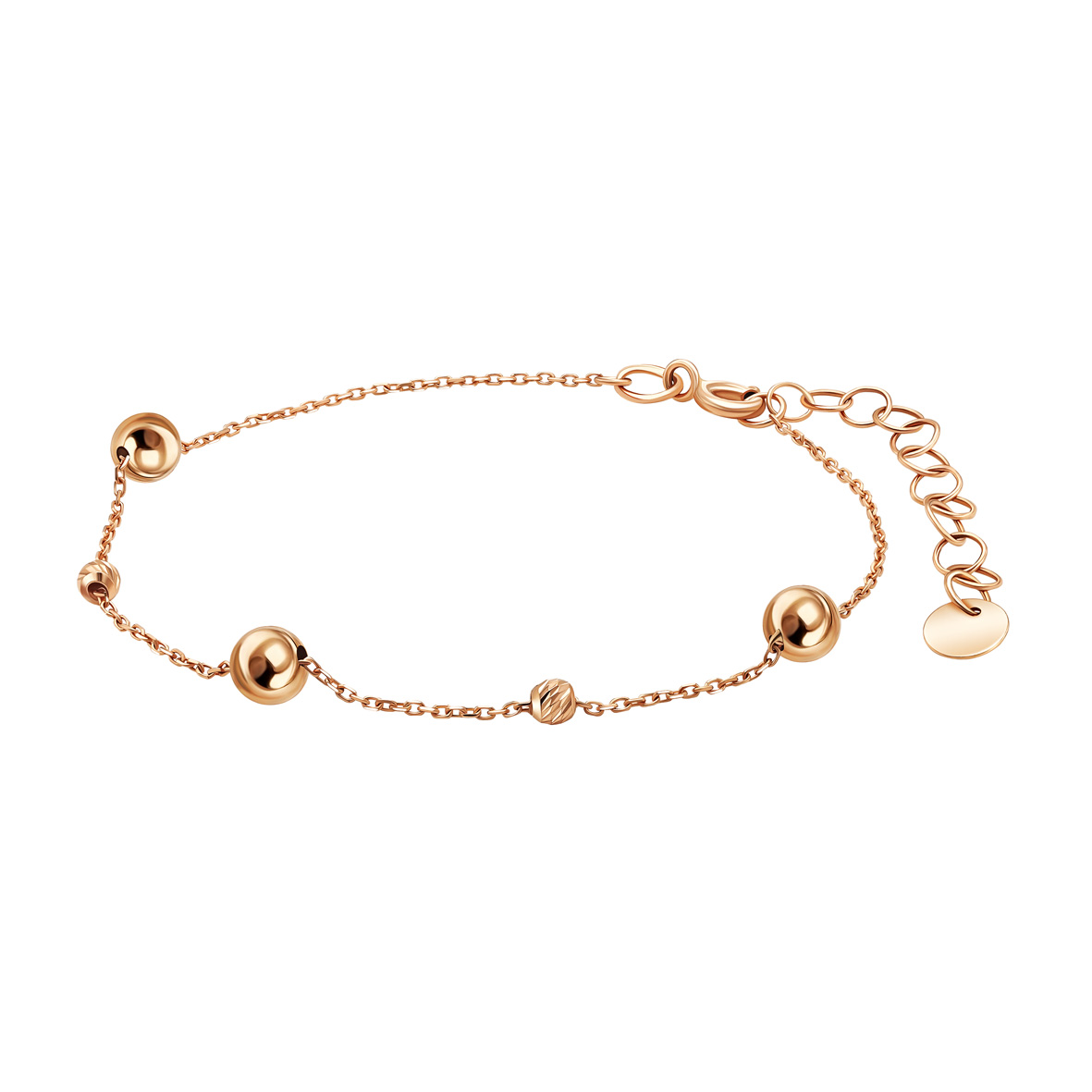 Zarter Armband aus 585er Rotgold mit Kugeldesign – Feine Eleganz am Handgelenk