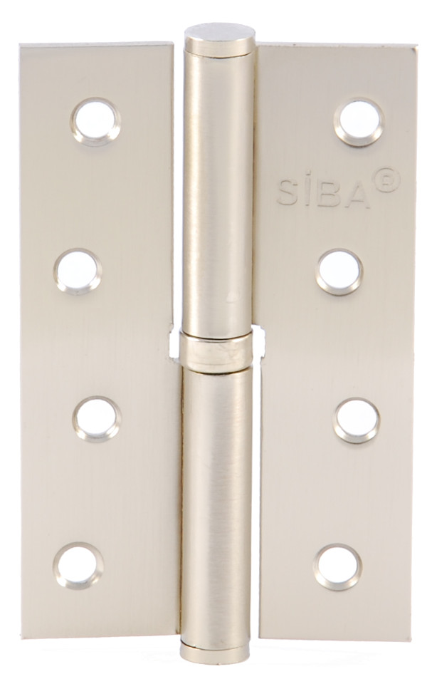 Ліво/правостороння вузька знімна завіса сталева SIBA 100 мм, матовий нікель