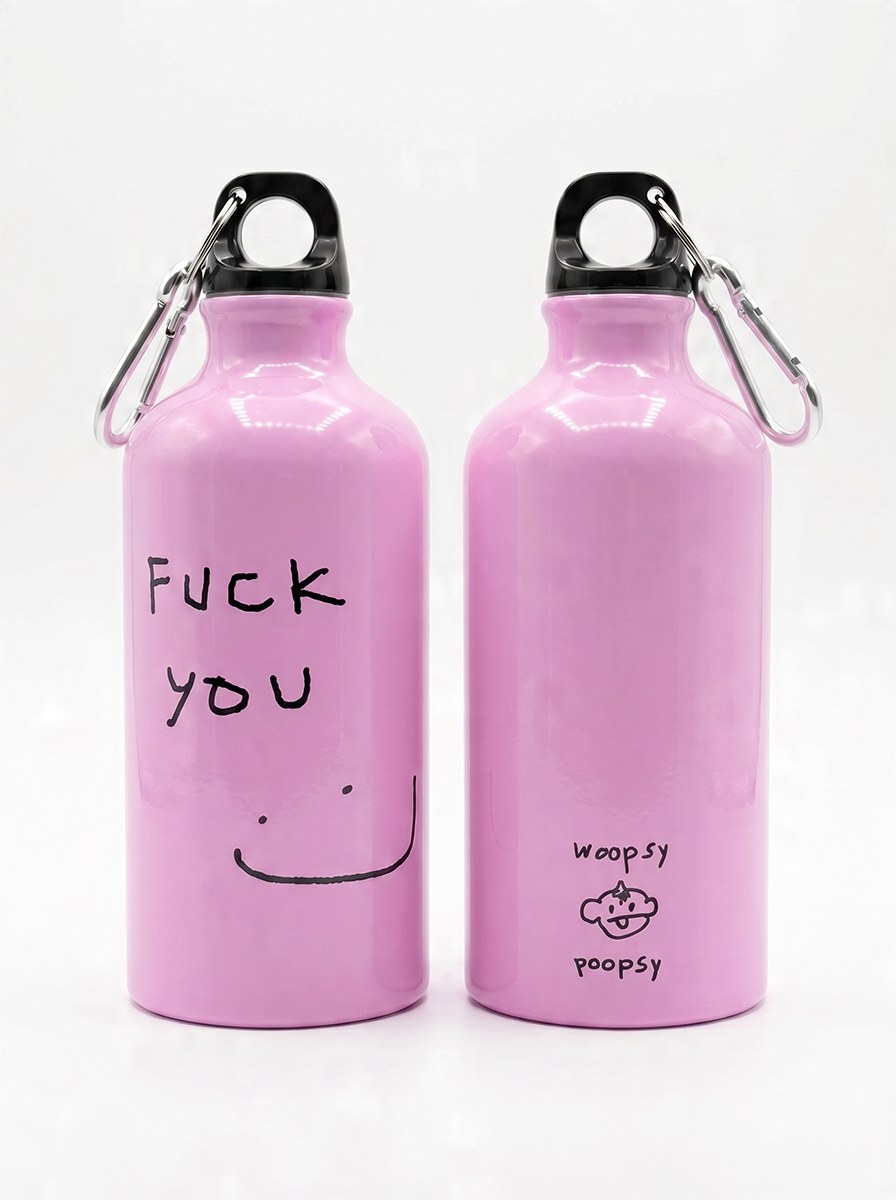 Пляшка "Fuck you" рожевого кольору