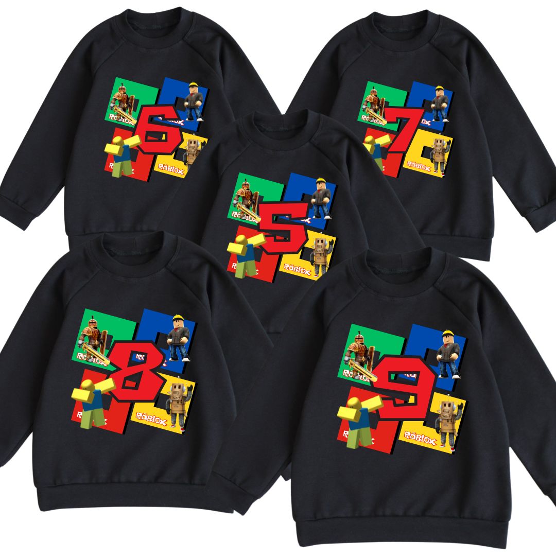 Світшот дитячий чорний з принтом Roblox - 5, 6, 7, 8, 9 років