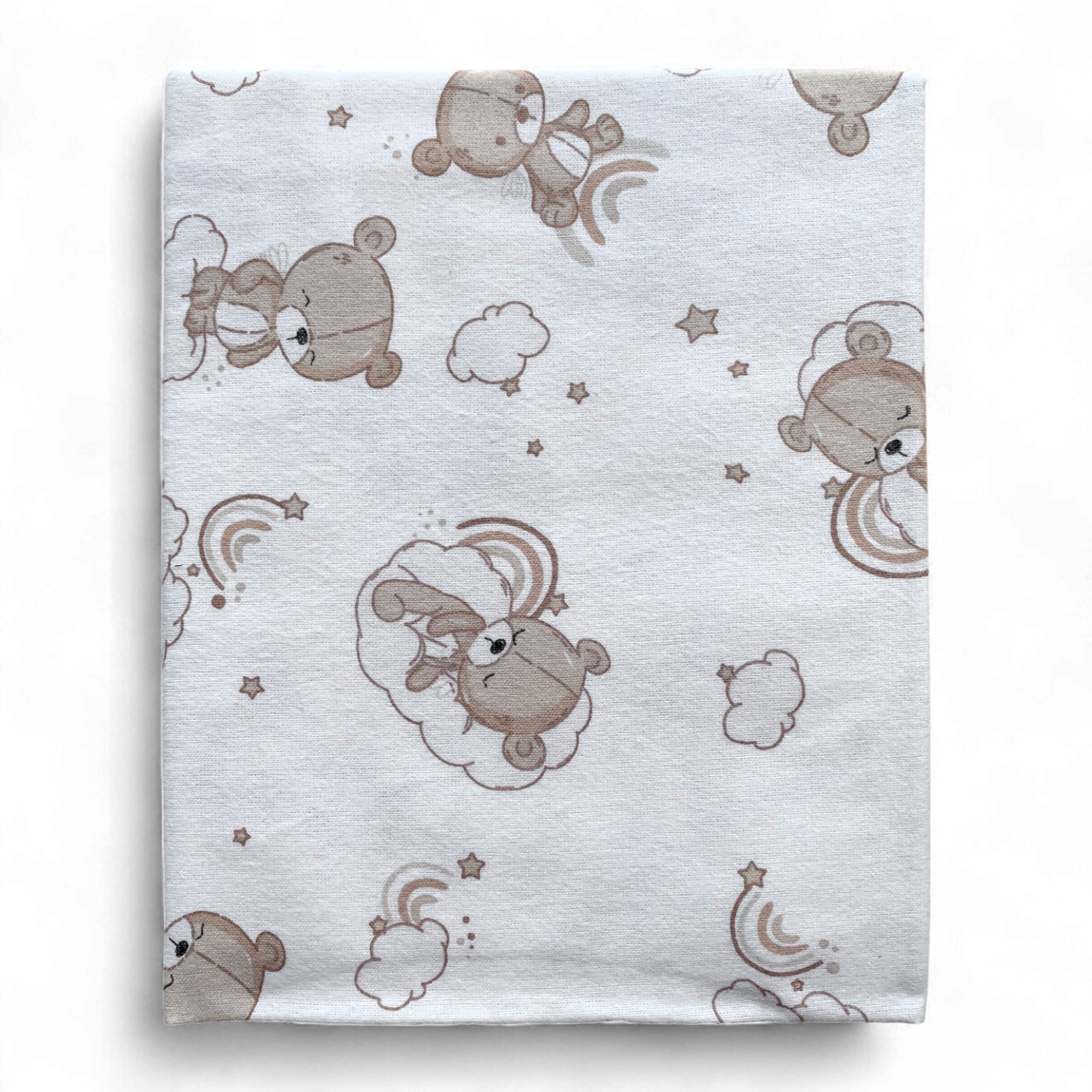 Пелюшка фланелева (байкова) 110 х 90 см Ведмедик на хмаринці веселка