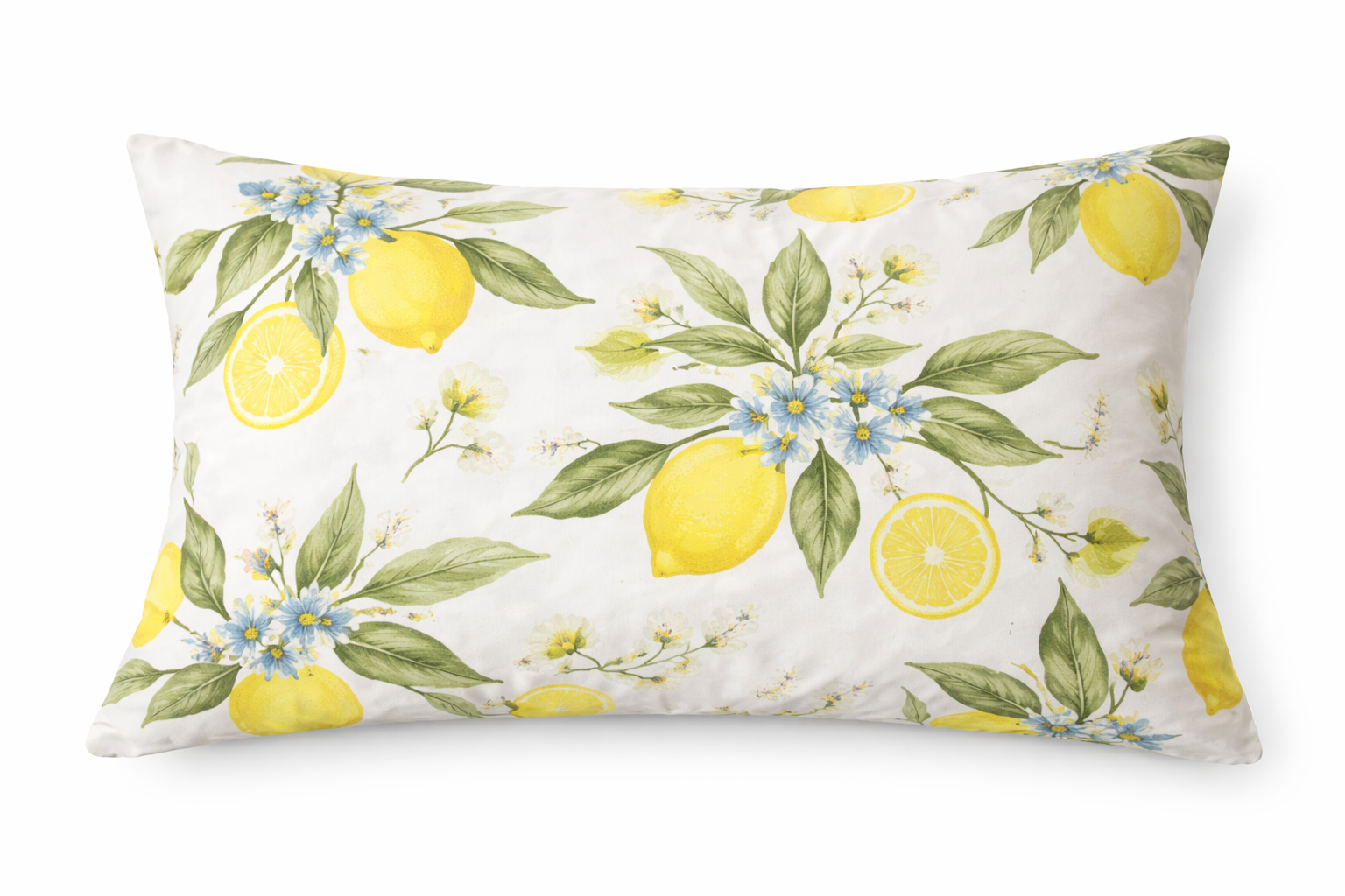 Наволочка ранфорс принт "Лимони з листям "