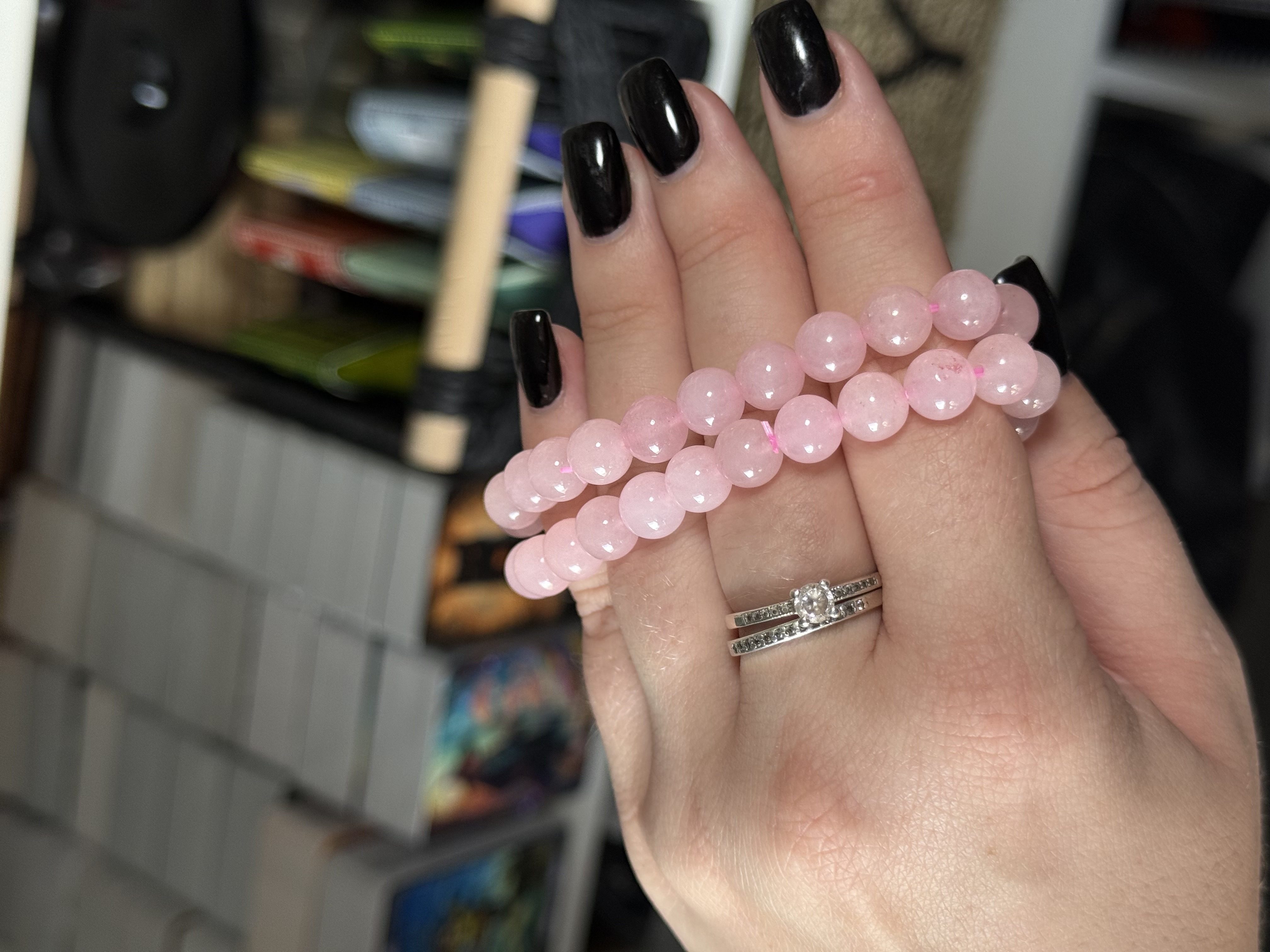 Браслет з натурального каменю Рожевий кварц