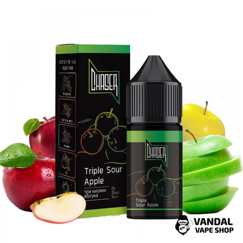 РІДИНА Chaser Black 30 мл 50 мг Triple Sour Apple (Потрійне Кисле Яблуко)