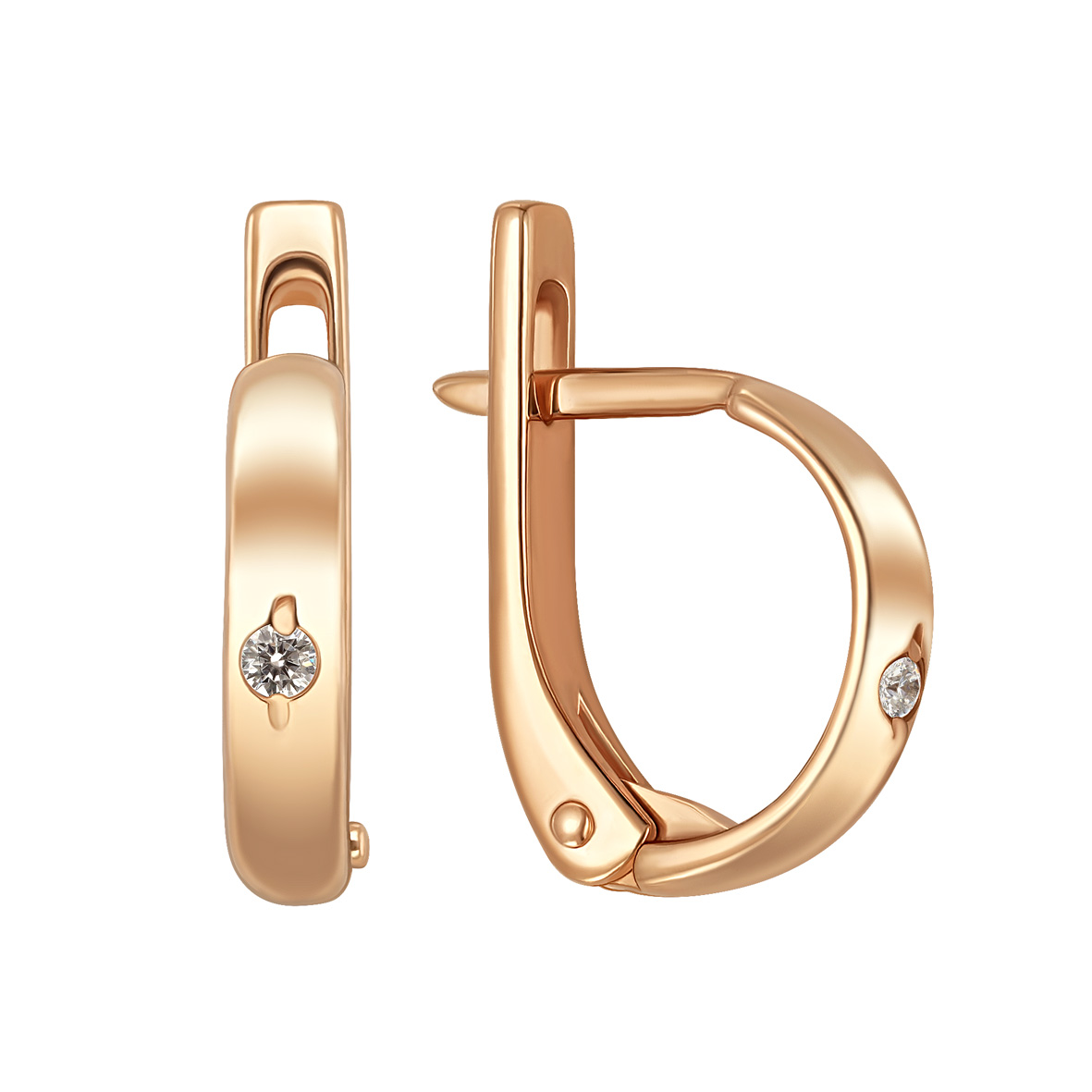 Elegante Goldohrringe mit Zirkonia aus 585er Gold