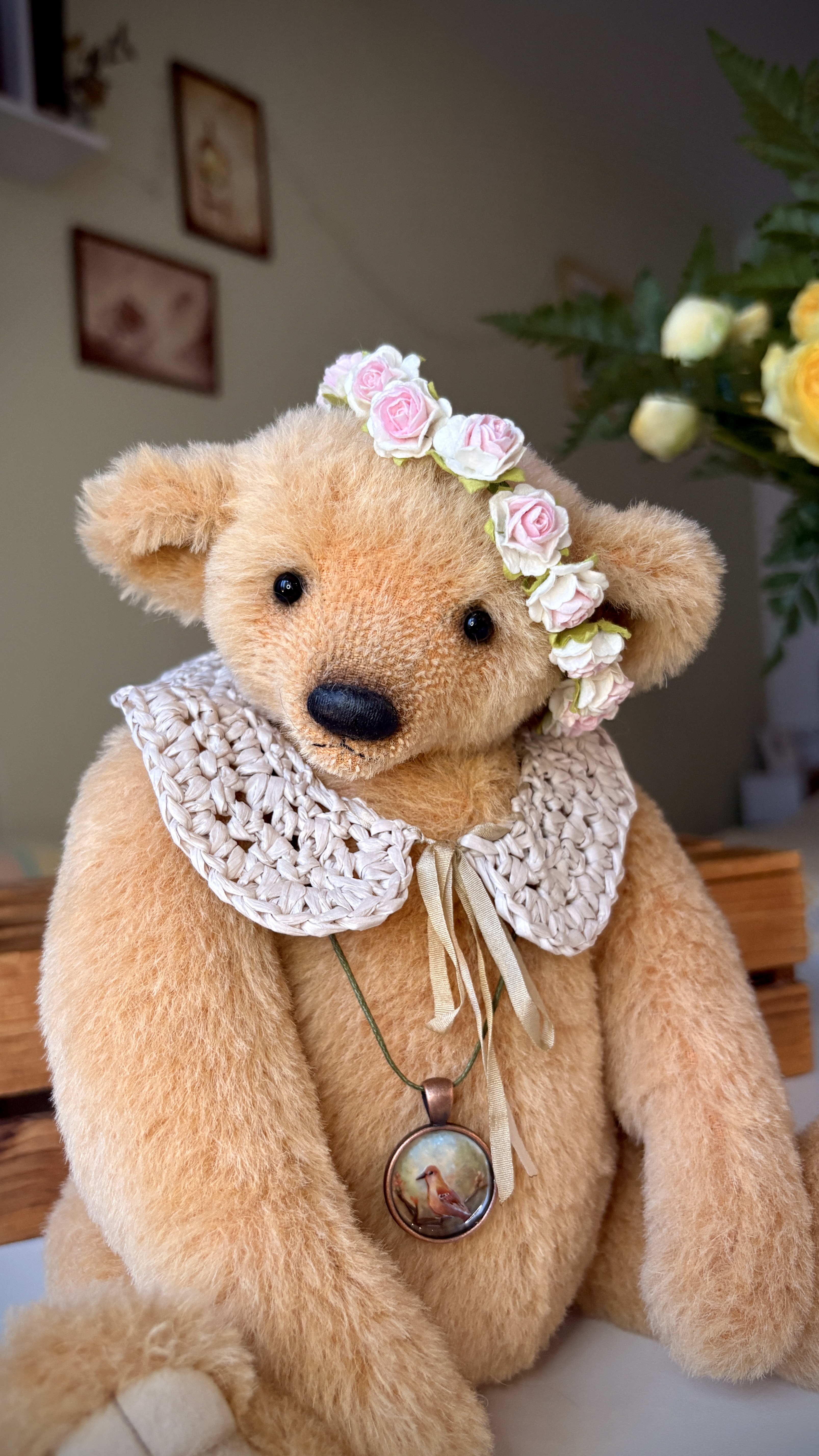 Колекційний тедді ведмедик ручної роботи "Чарлі"