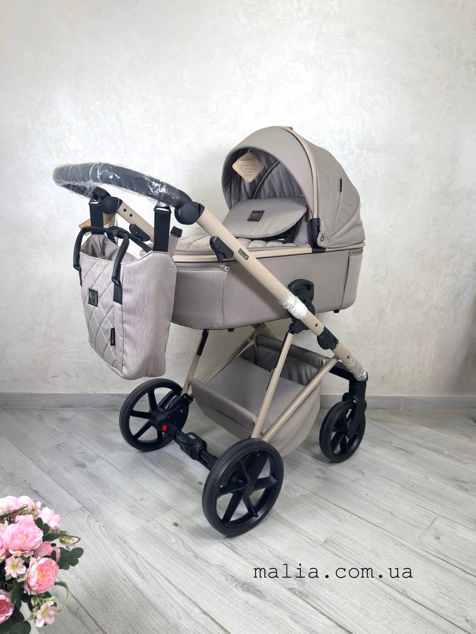 Коляска універсальна 2в1 Adamex Delta  DN-4 cappuccino