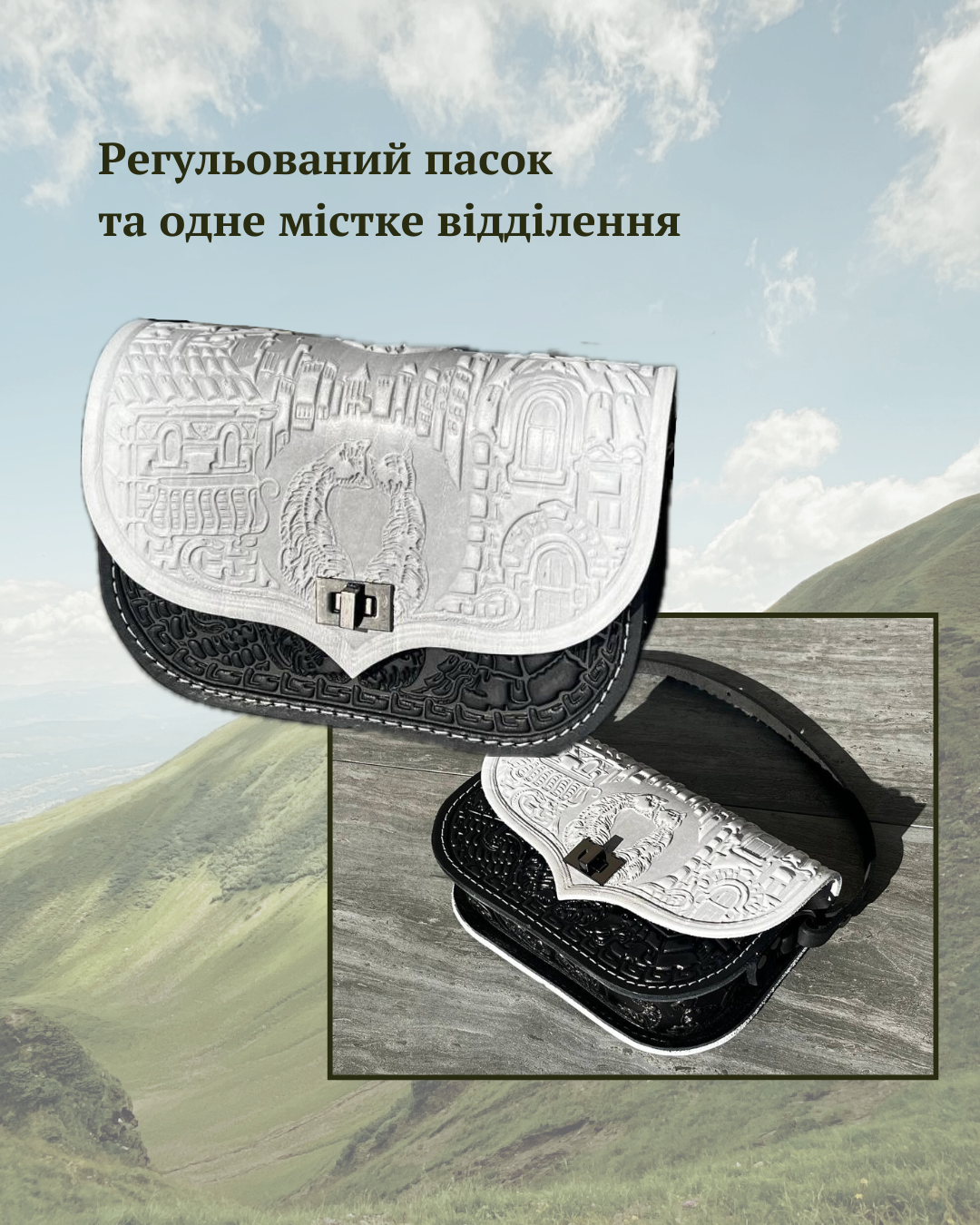 Маленька сумочка «Котики» біло-кольорові