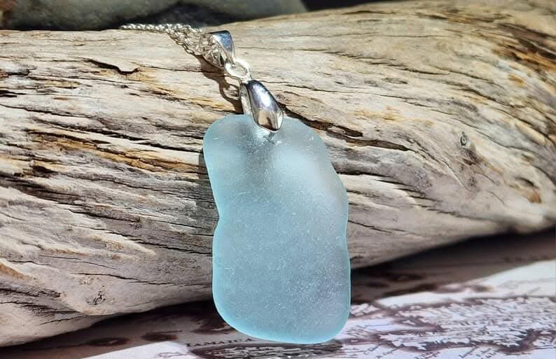 Light Blue Sea Glass Necklace