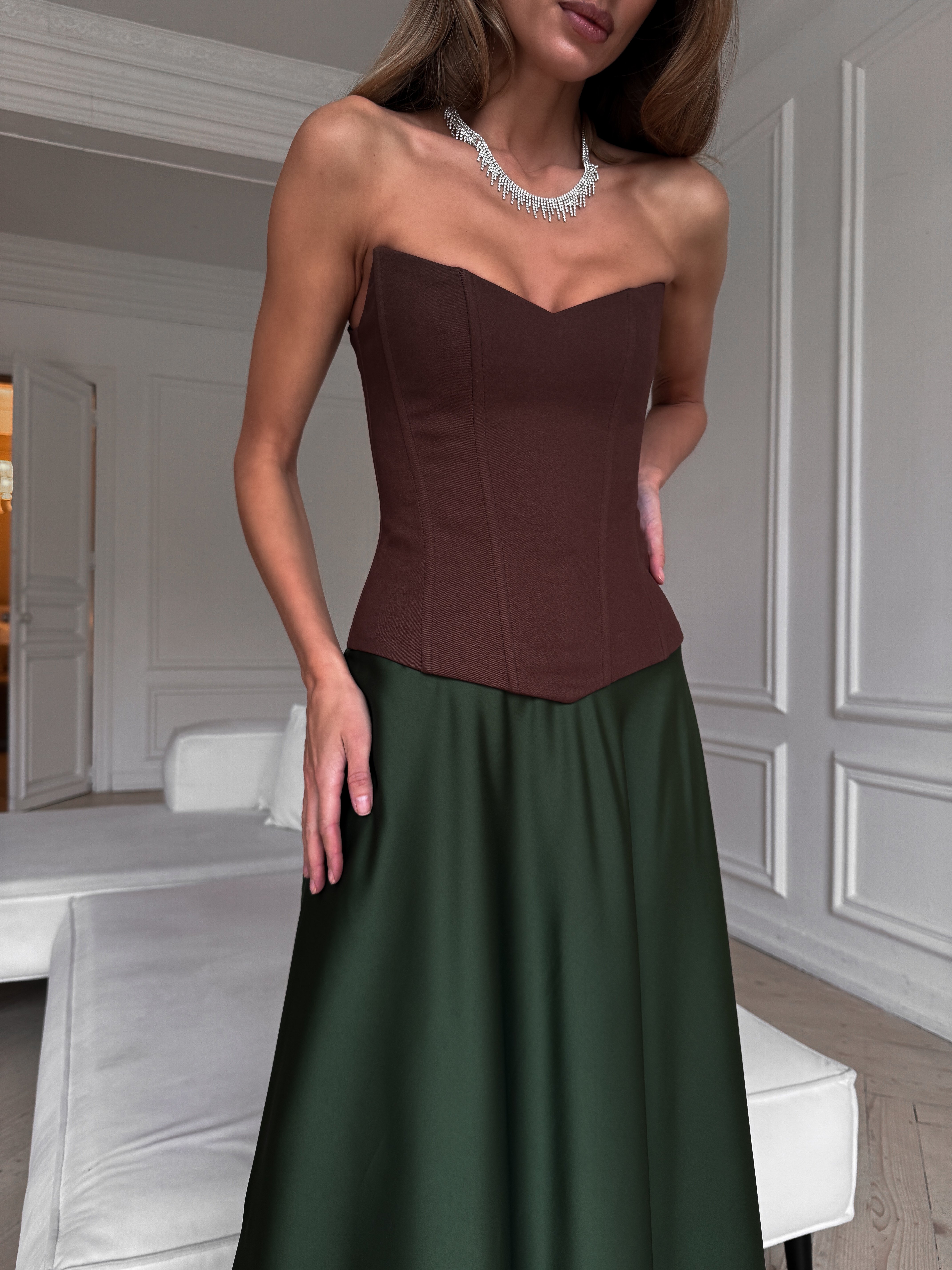 Корсет у кольорі шоколад