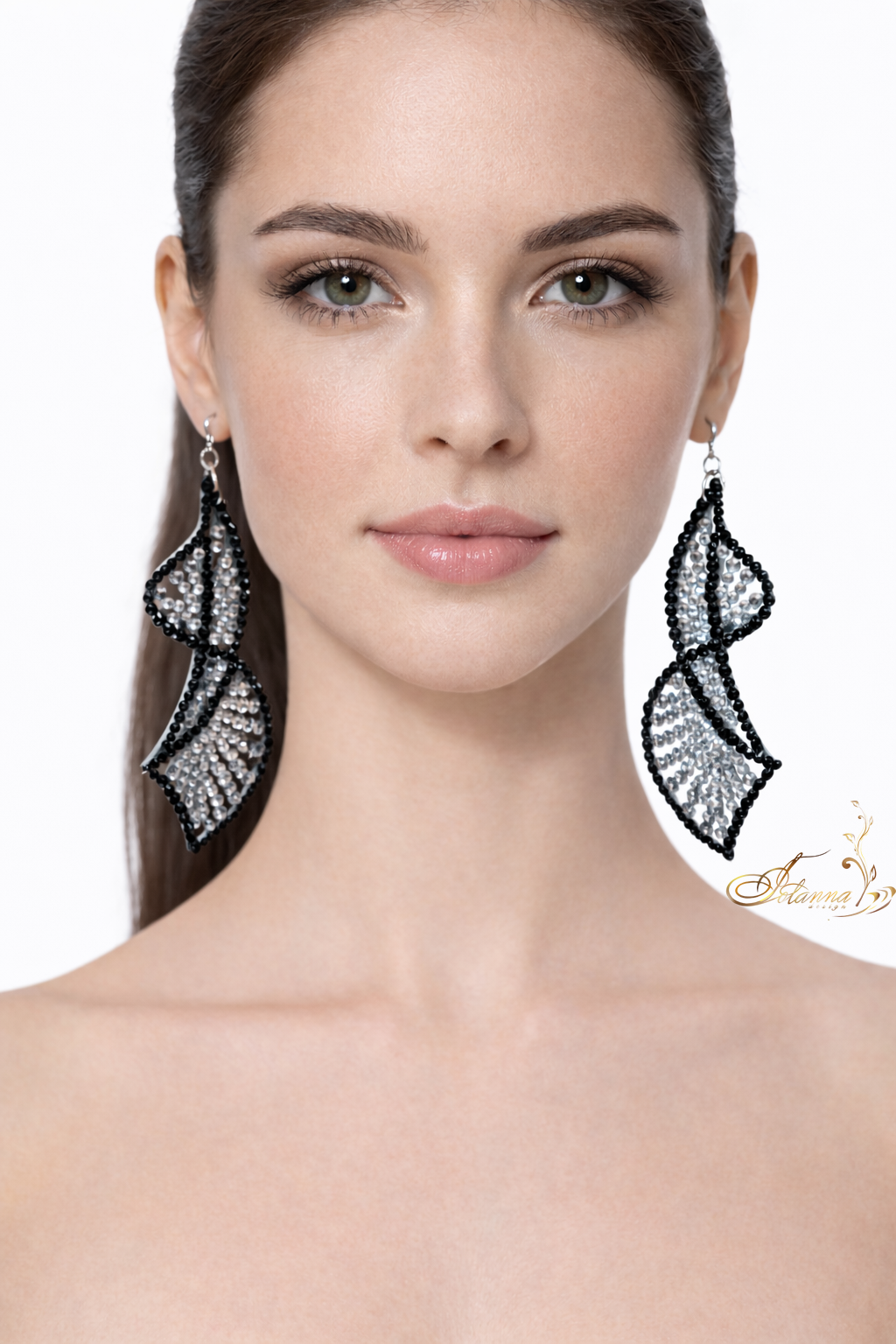 Black Crystal Dance Earrings