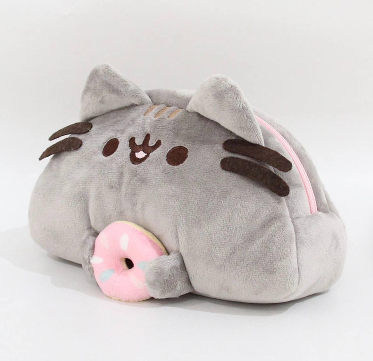 Пенал косметичка котик Pusheen Cat з пончиком, М'який пенал Пушин