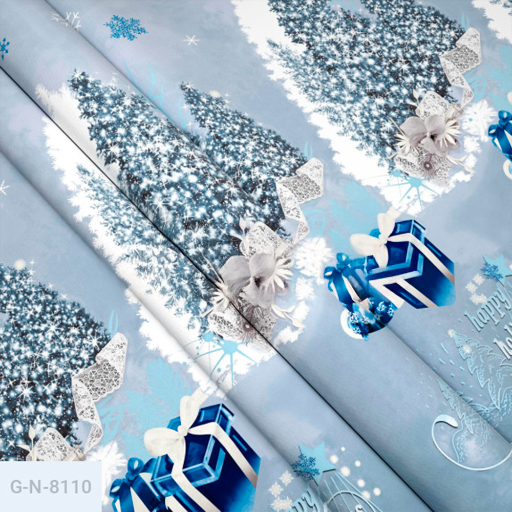 Тканина Голд Euro - Ялинки з бантами