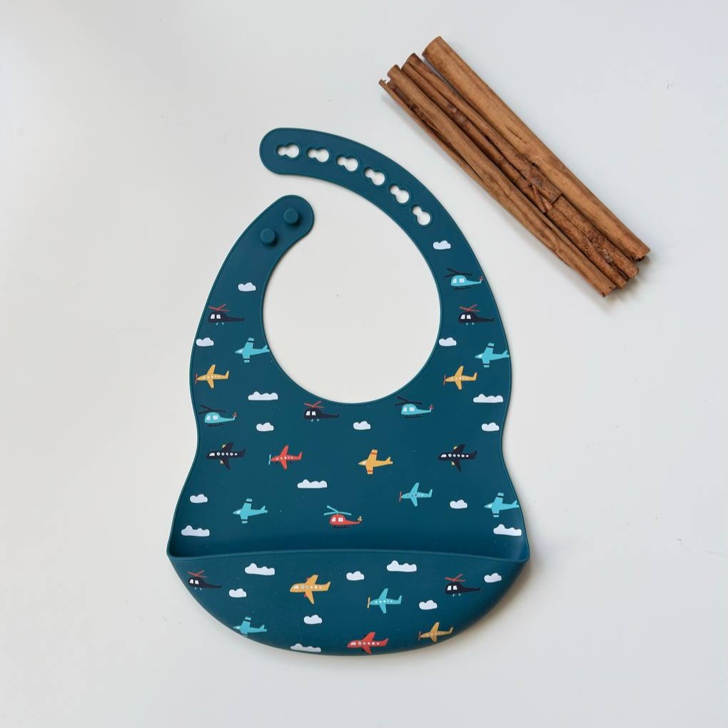 Силіконовий нагрудник принт "Літачки"