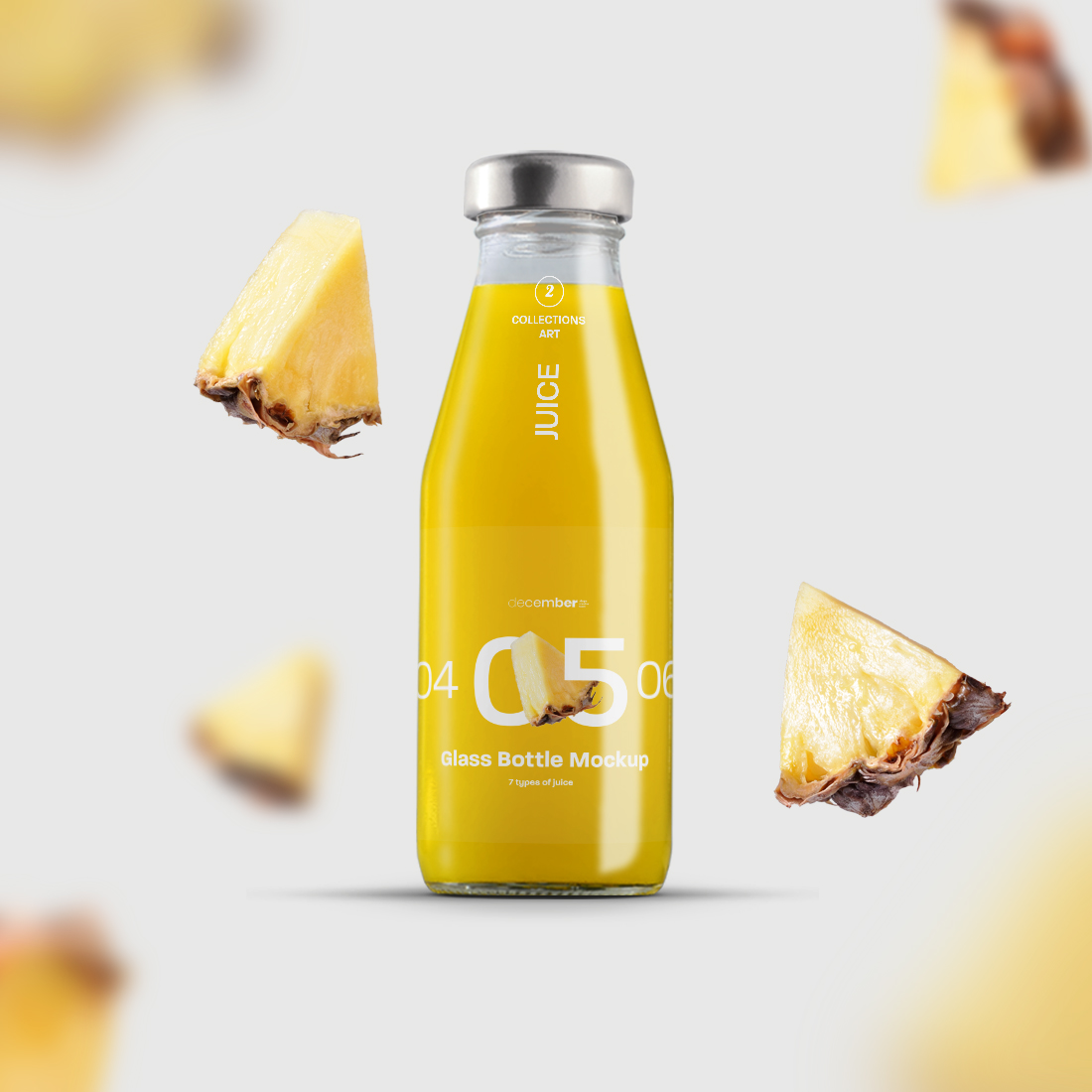 3 Mockups Glass Juice Bottle