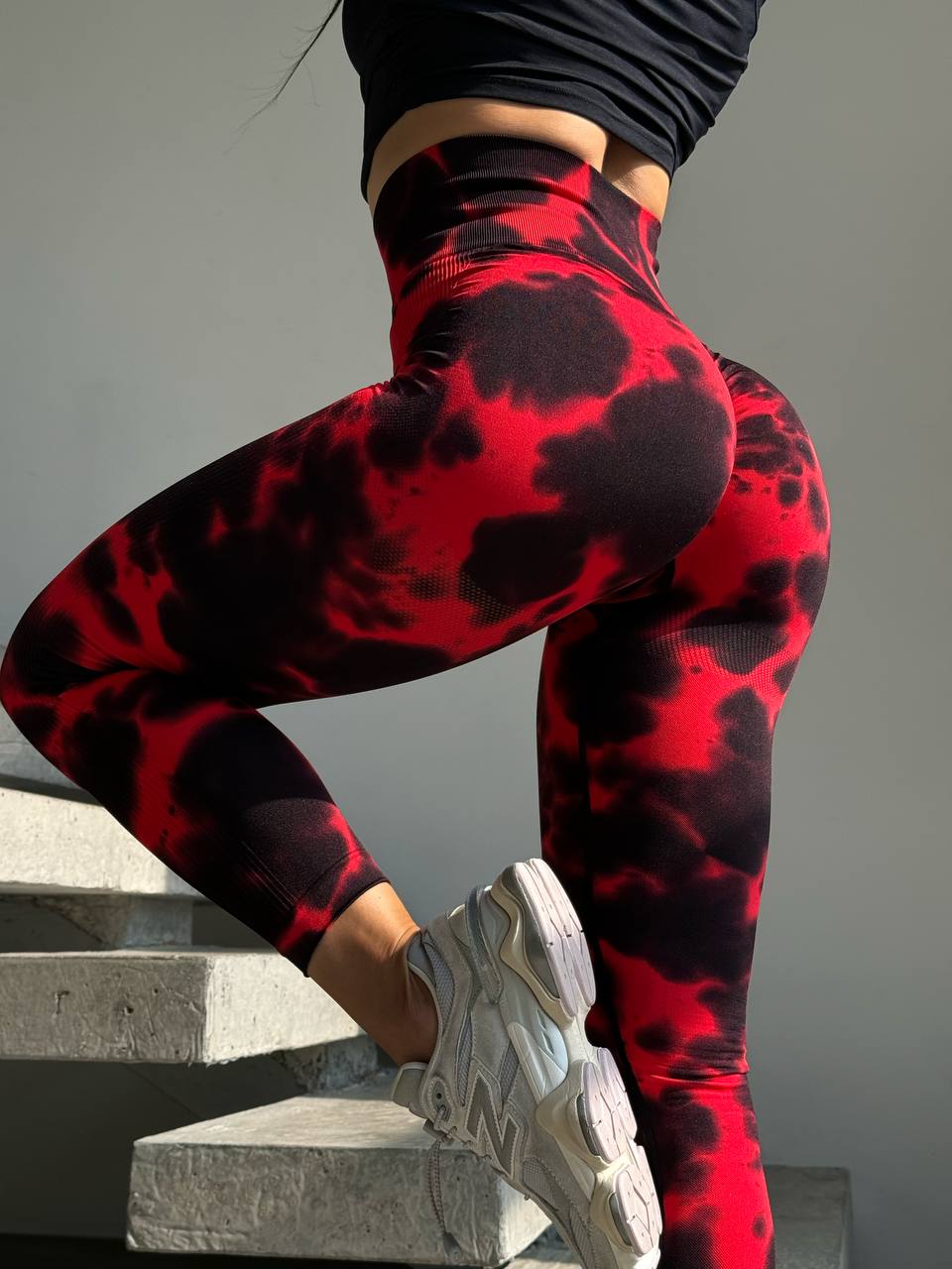 Лосини плямисті із Пуш ап в червоному кольорі