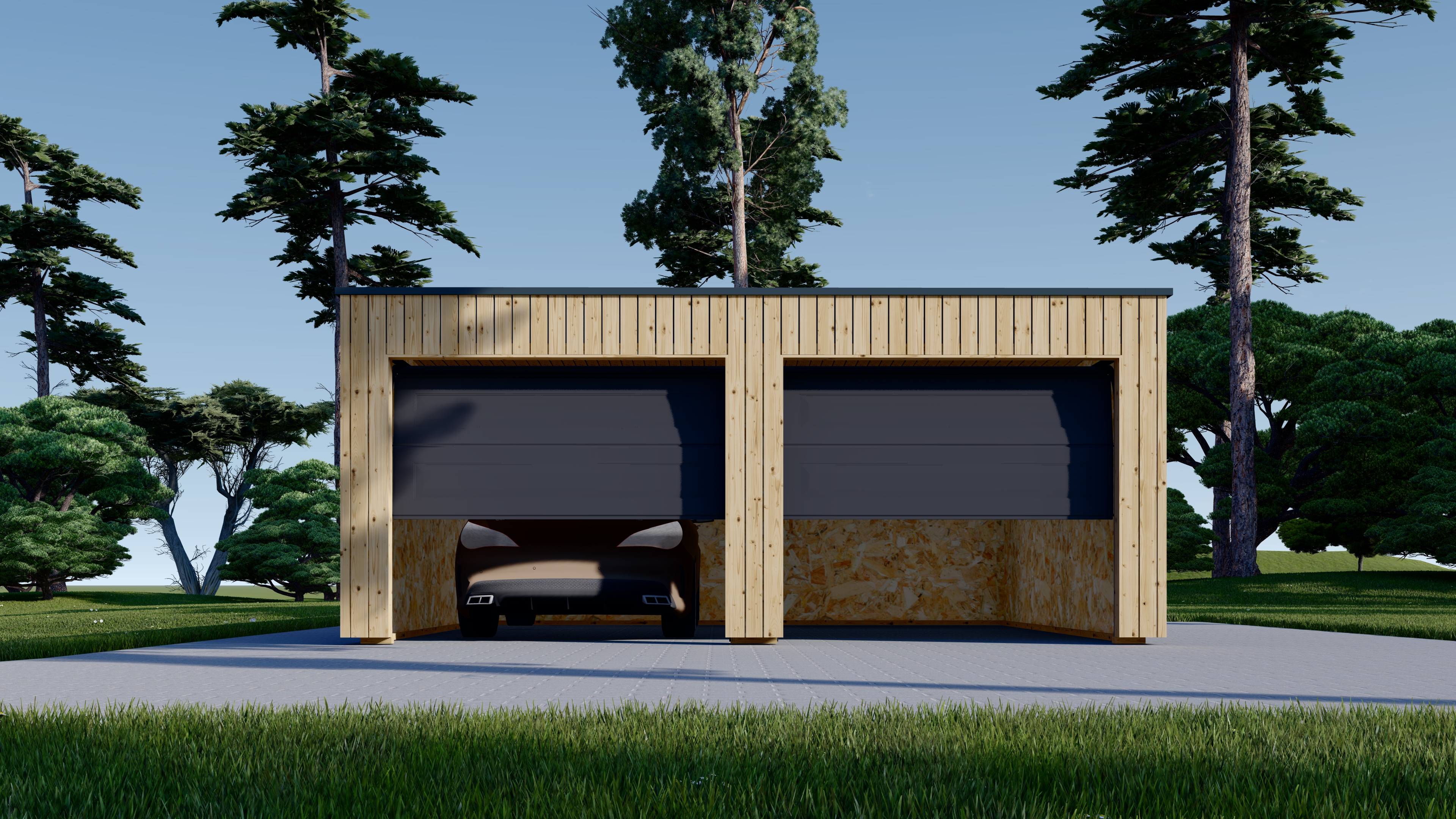Garaje de madera DOBLE 6x6m