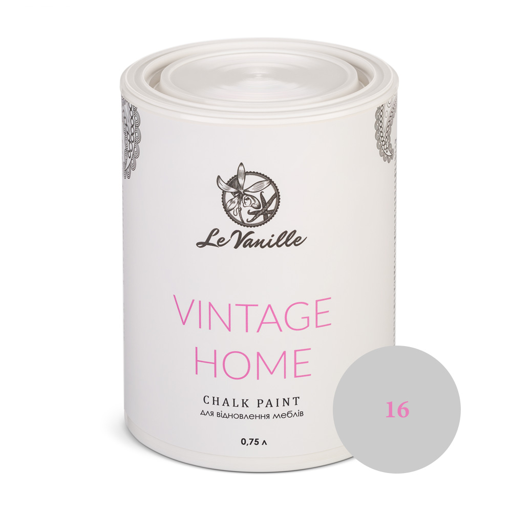 Крейдова фарба Le Vanille Vintage Home світло-попеляста (колір 16) 0,75 л