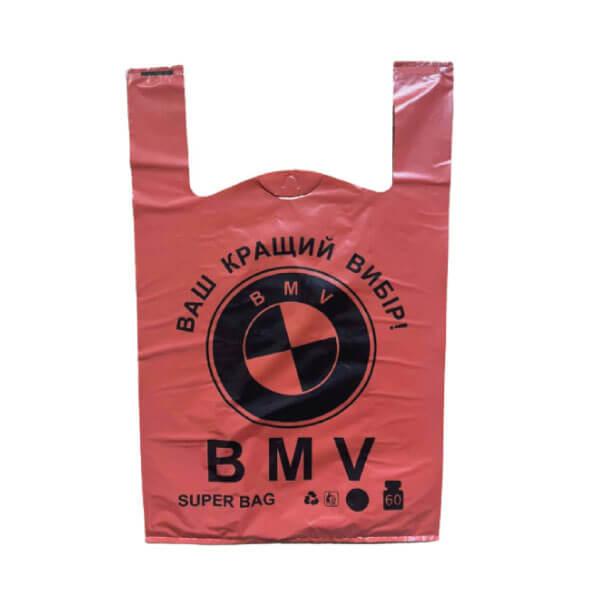 Пакет майка червоний БМВ 40х60 см, упаковка 50 шт, 009700030