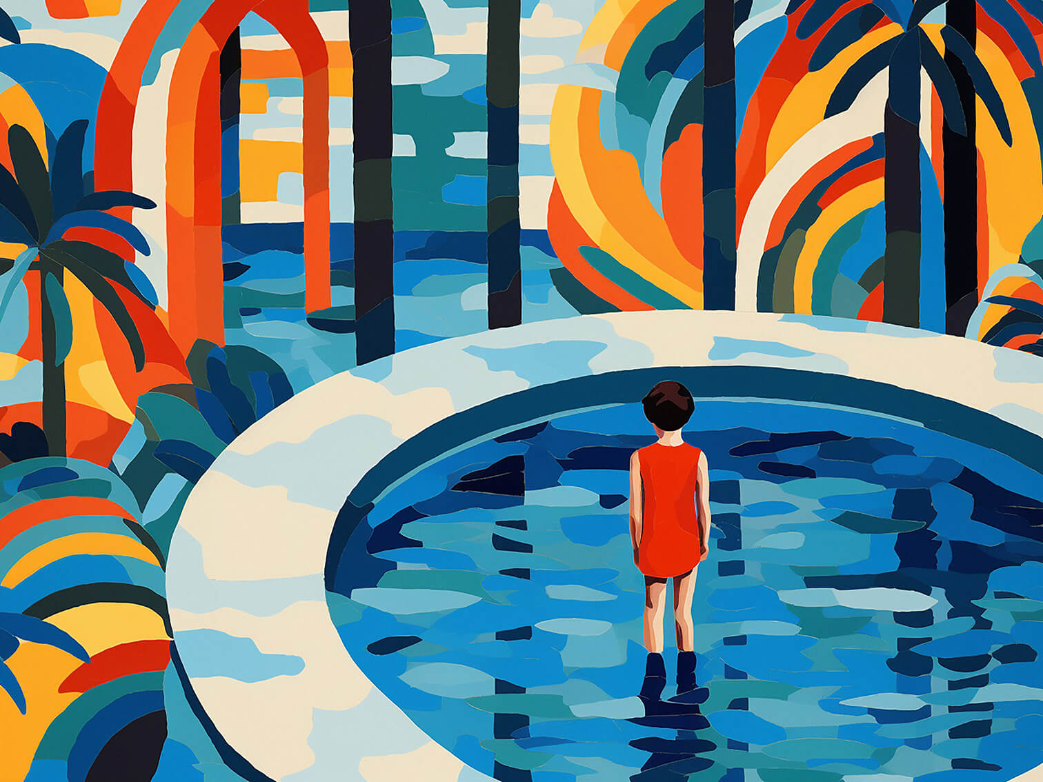 Childhood, 60x80 cm, original acrylic painting on canvas