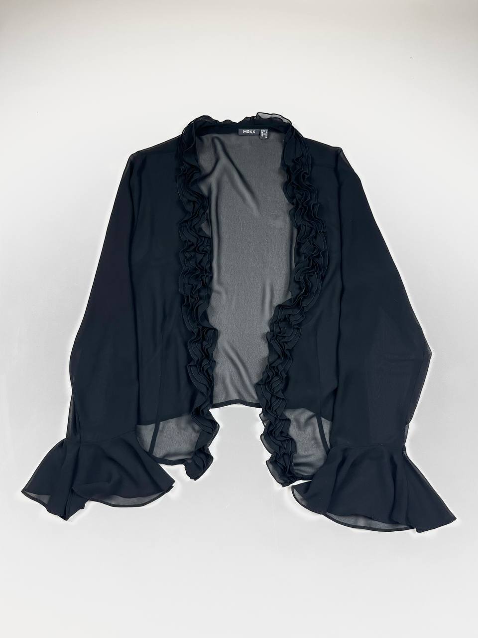 ПРОЗОРА ЧОРНА БЛУЗКА З РЮШАМИ від SEXCORE VINTAGE