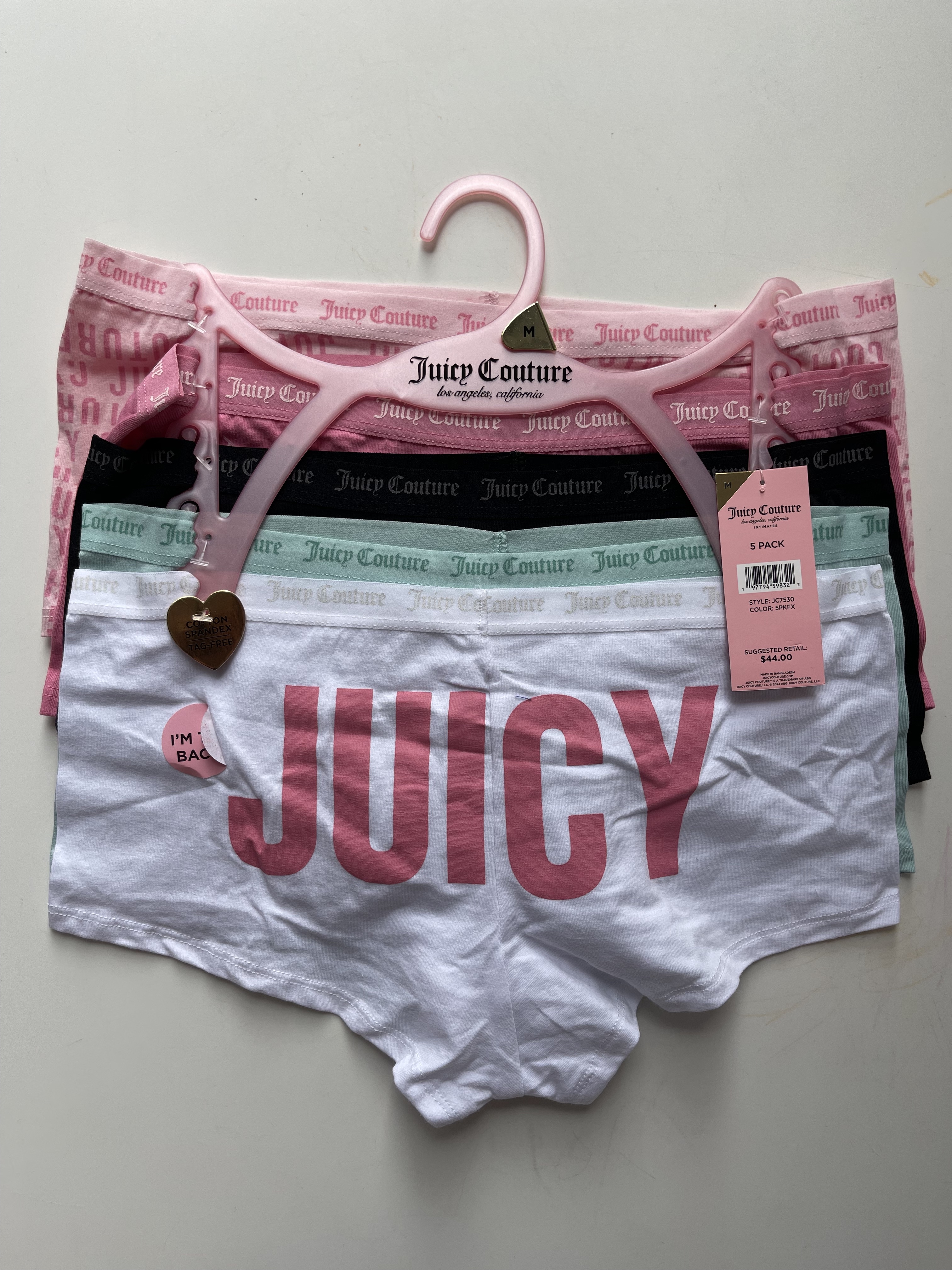 Комплект котонових трусиків Juicy couture 5 шт з лого-copy
