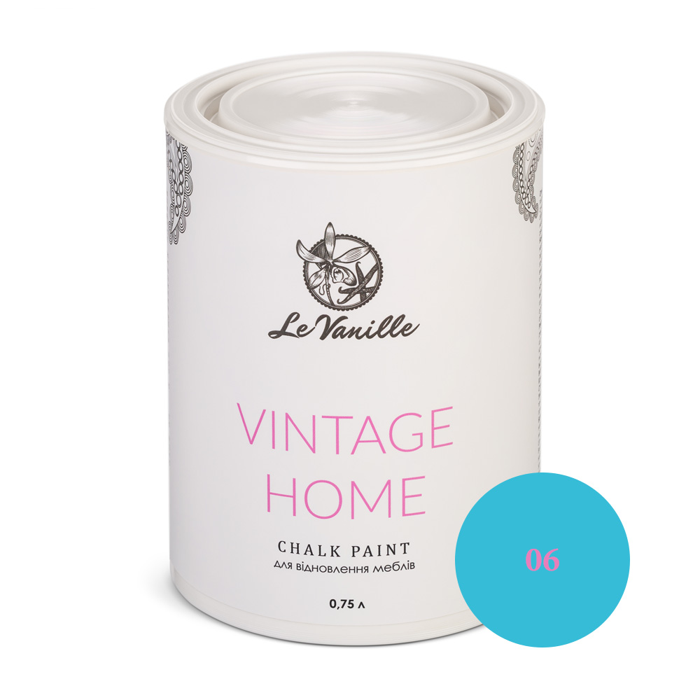 Крейдова фарба Le Vanille Vintage Home блакитна (колір 06) 0,75 л