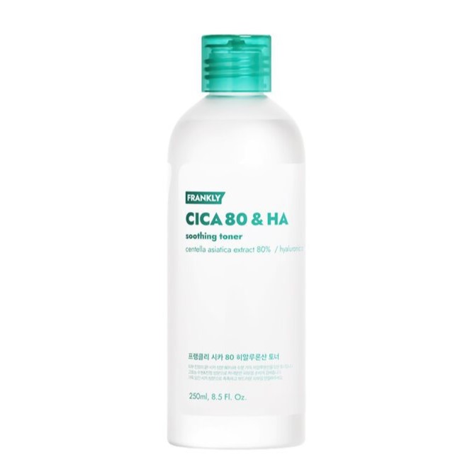 Тонер заспокійливий з комплексом центелли Frankly Cica 80 & HA Soothing Toner 260 ml.