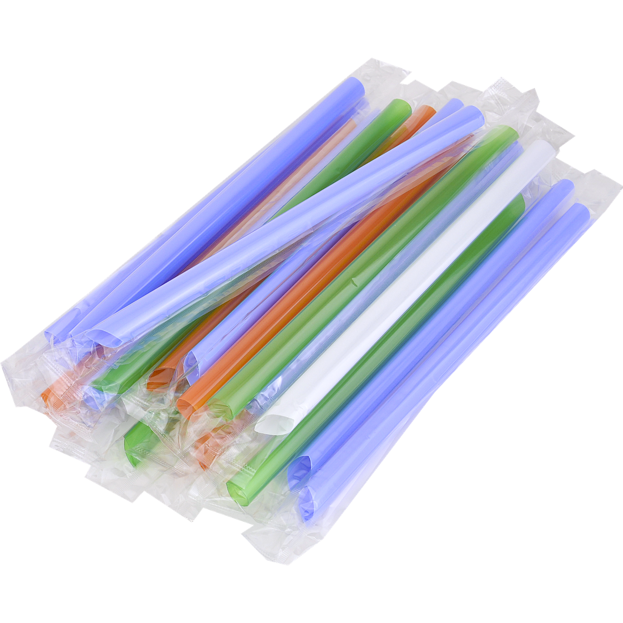 Трубочки BUBBLE TEA Мікс косі в індивідуальній упаковці, упаковка 250 шт