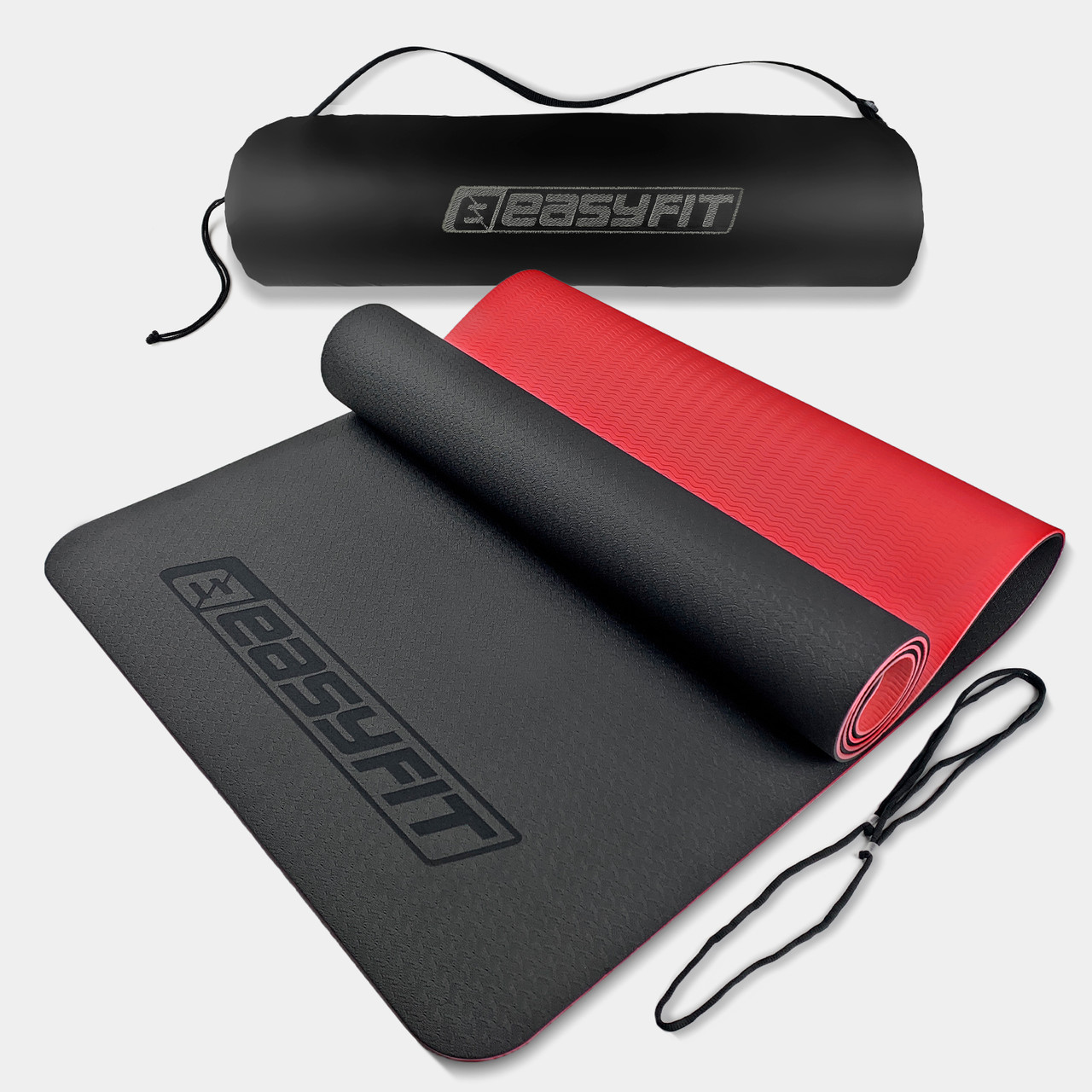 Килимок для йоги та фітнеса EasyFit TPE+TC 6мм двошаровий + Чохол