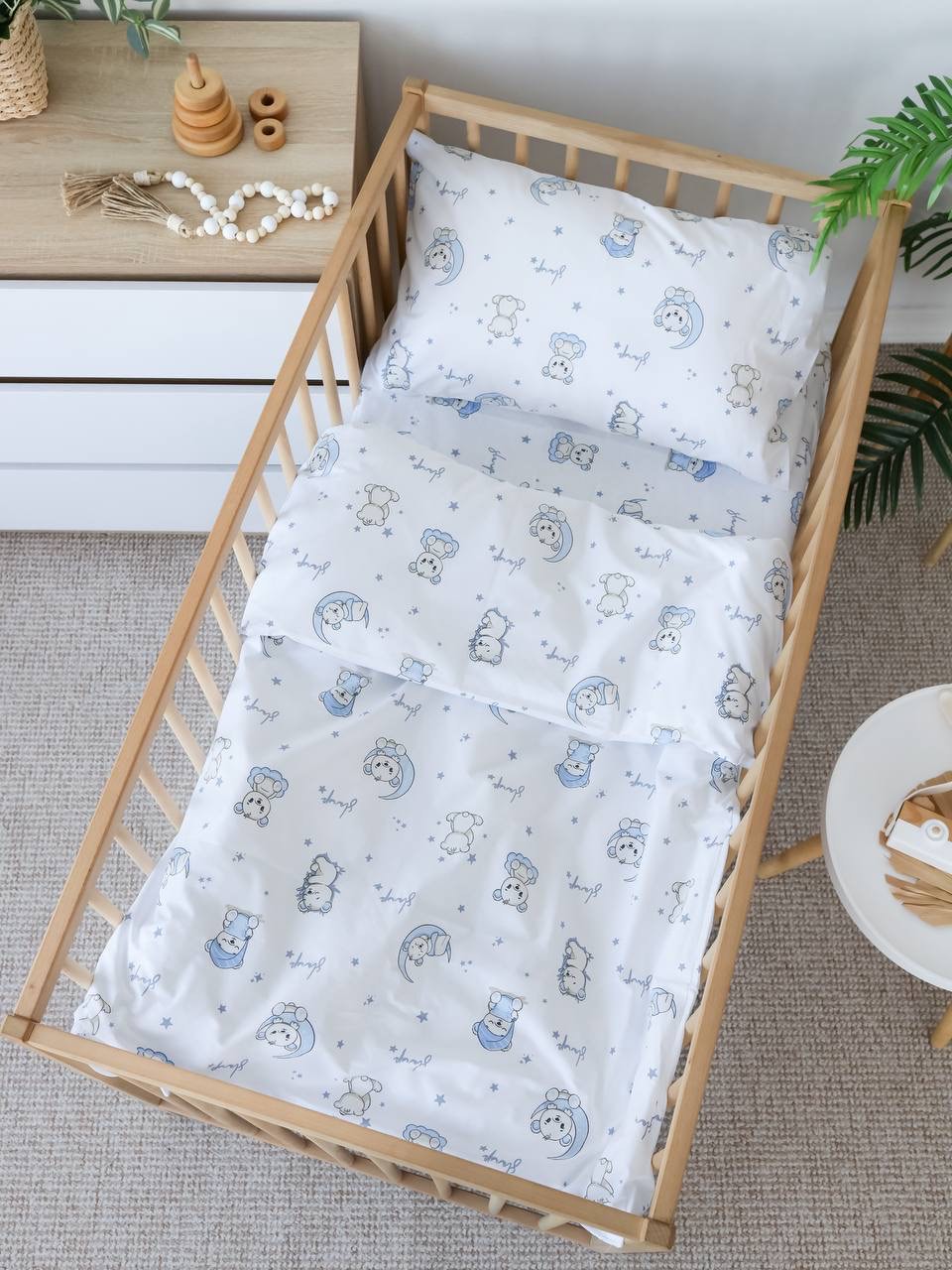Постільна білизна з польської бавовни 3 в 1 Sleep блакитна