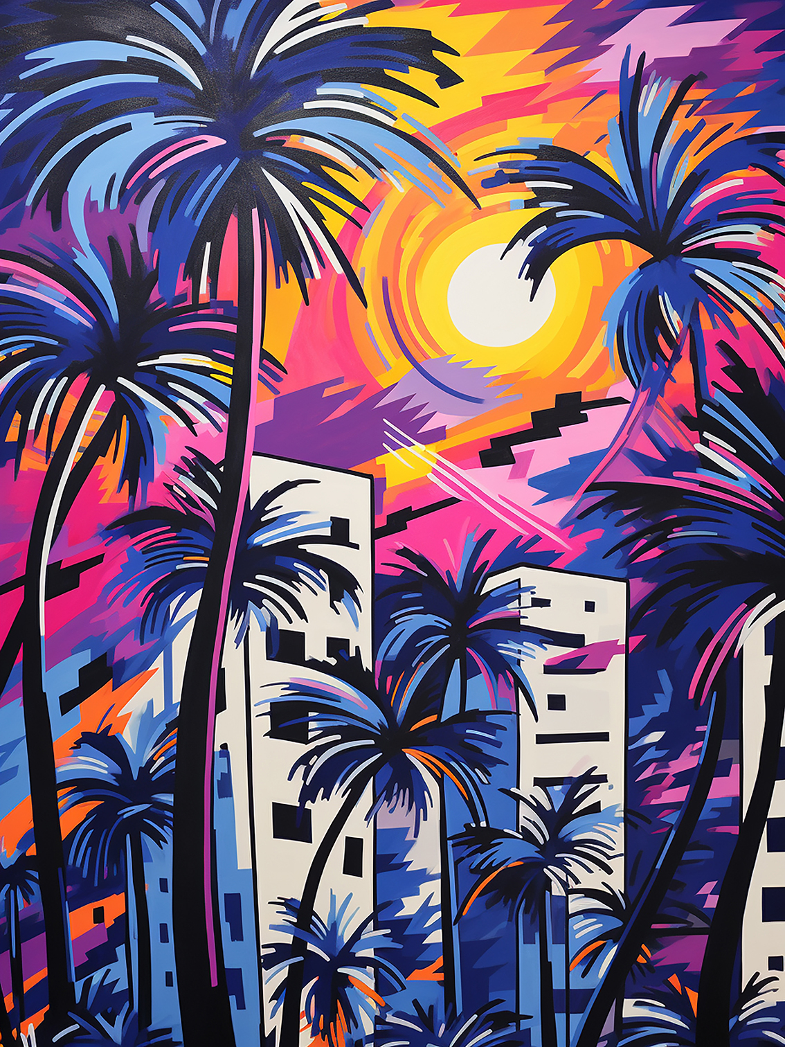 Windy, 80x60 cm, original acrylic painting on canvas