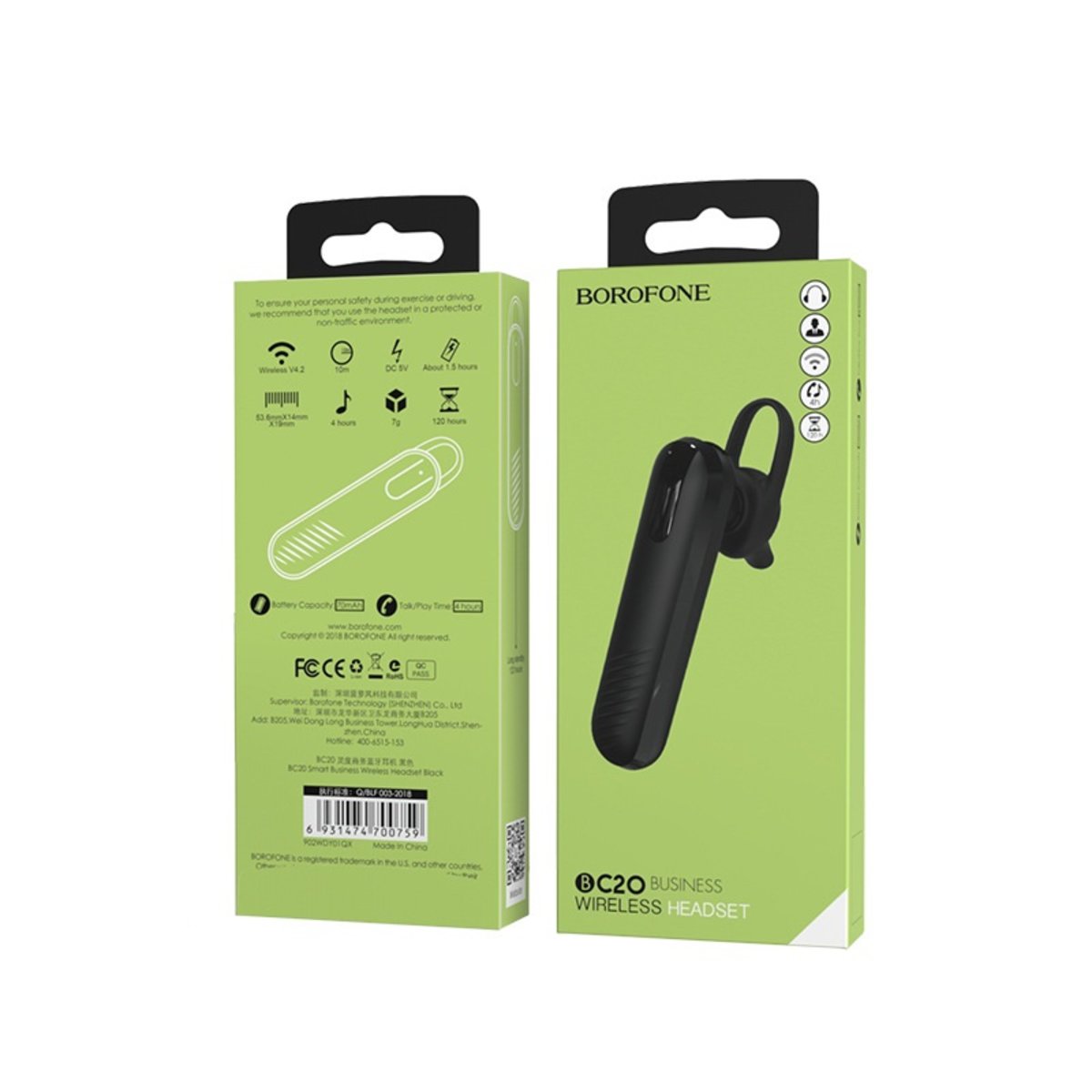 Bluetooth гарнітура BOROFONE BC20 Black