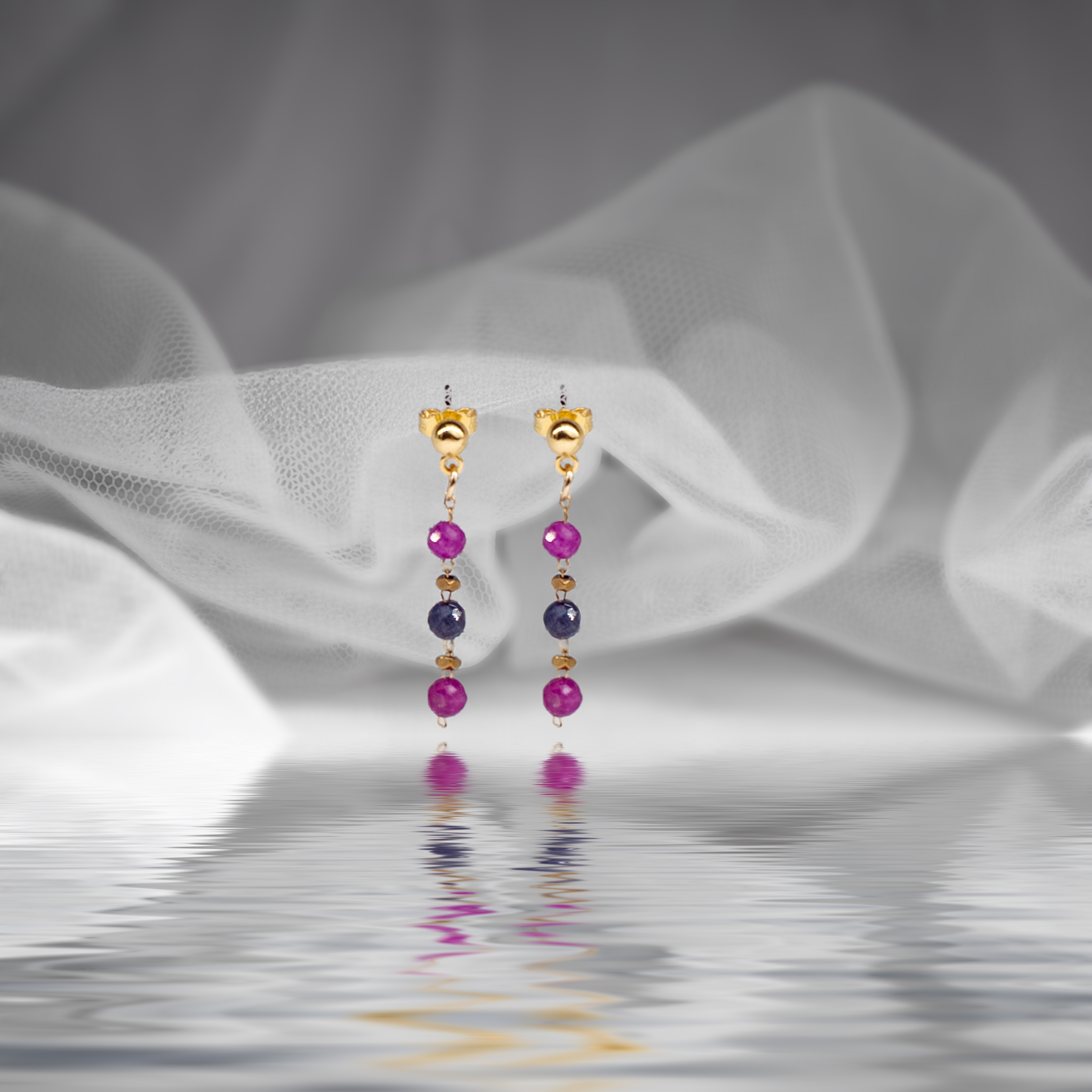Sapphire ruby earrings
