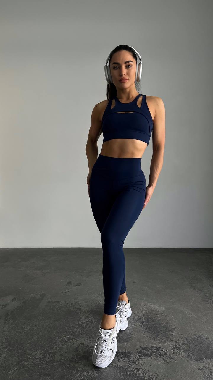 Комплект топ та лосини в синьому кольорі