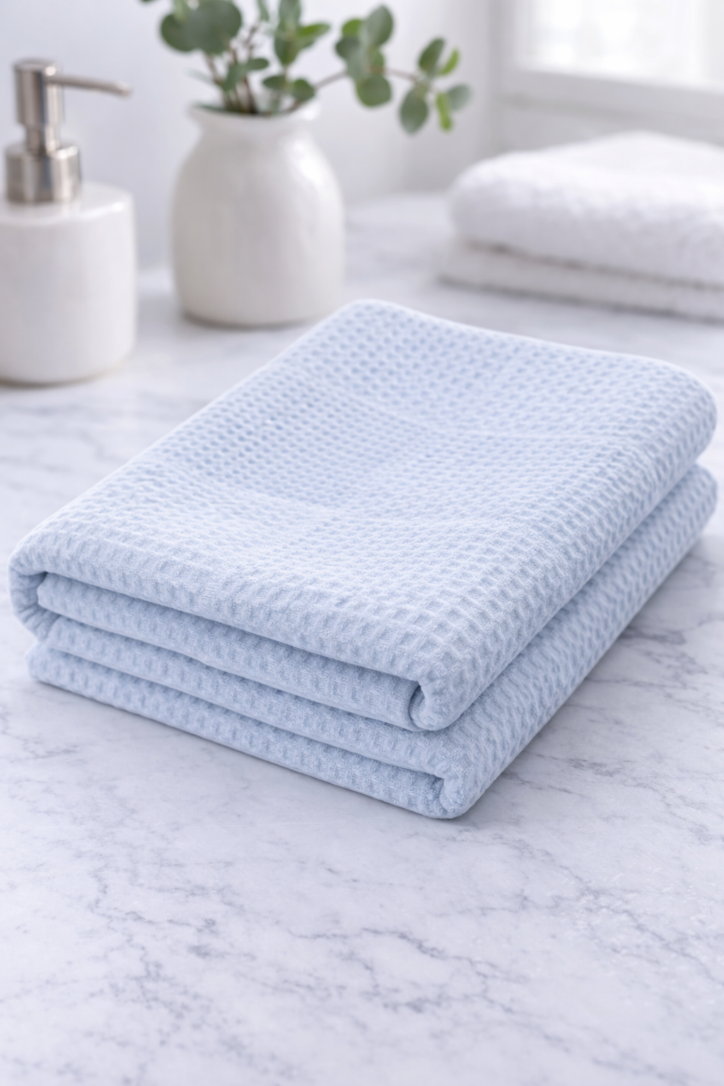 Рушник для кухні ( піке мозаїка) світло блакитний