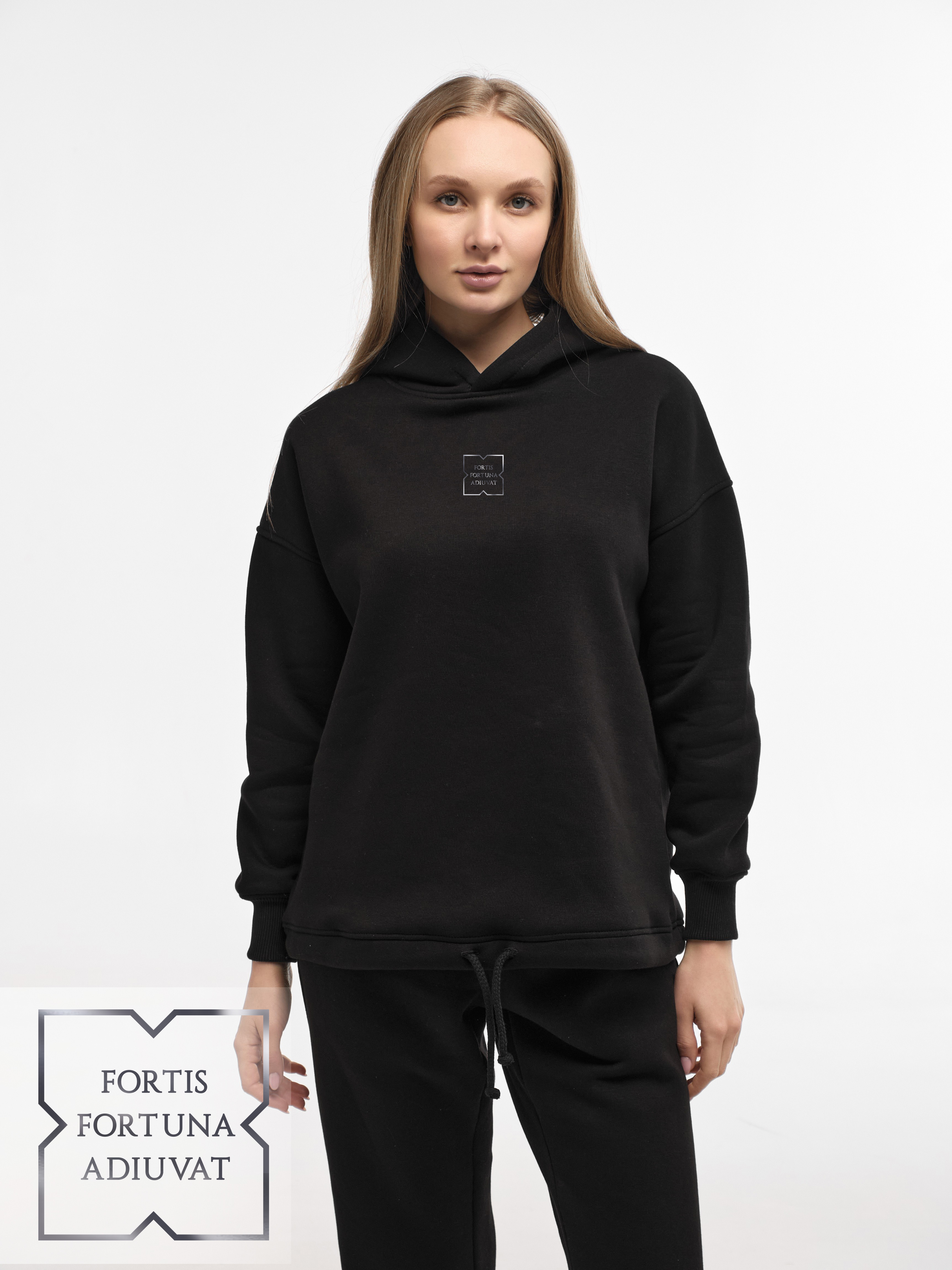 HOODIE "FORTIS FORTUNA ADIUVAT" | LACE | BLACK EMOTION | XH2