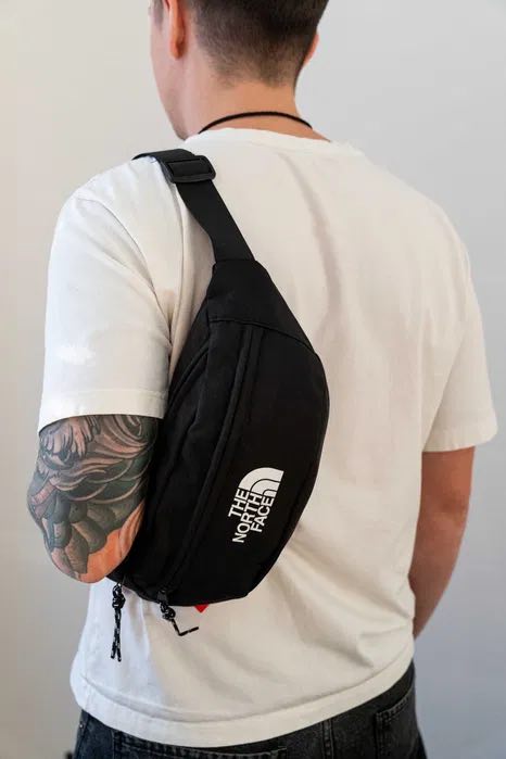 Сумка через плече, Сумка-бананка The North Face, чорна