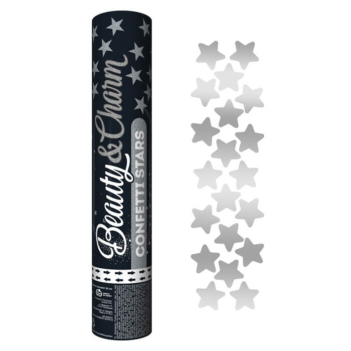 Хлопавка metallic stars срібло 30см