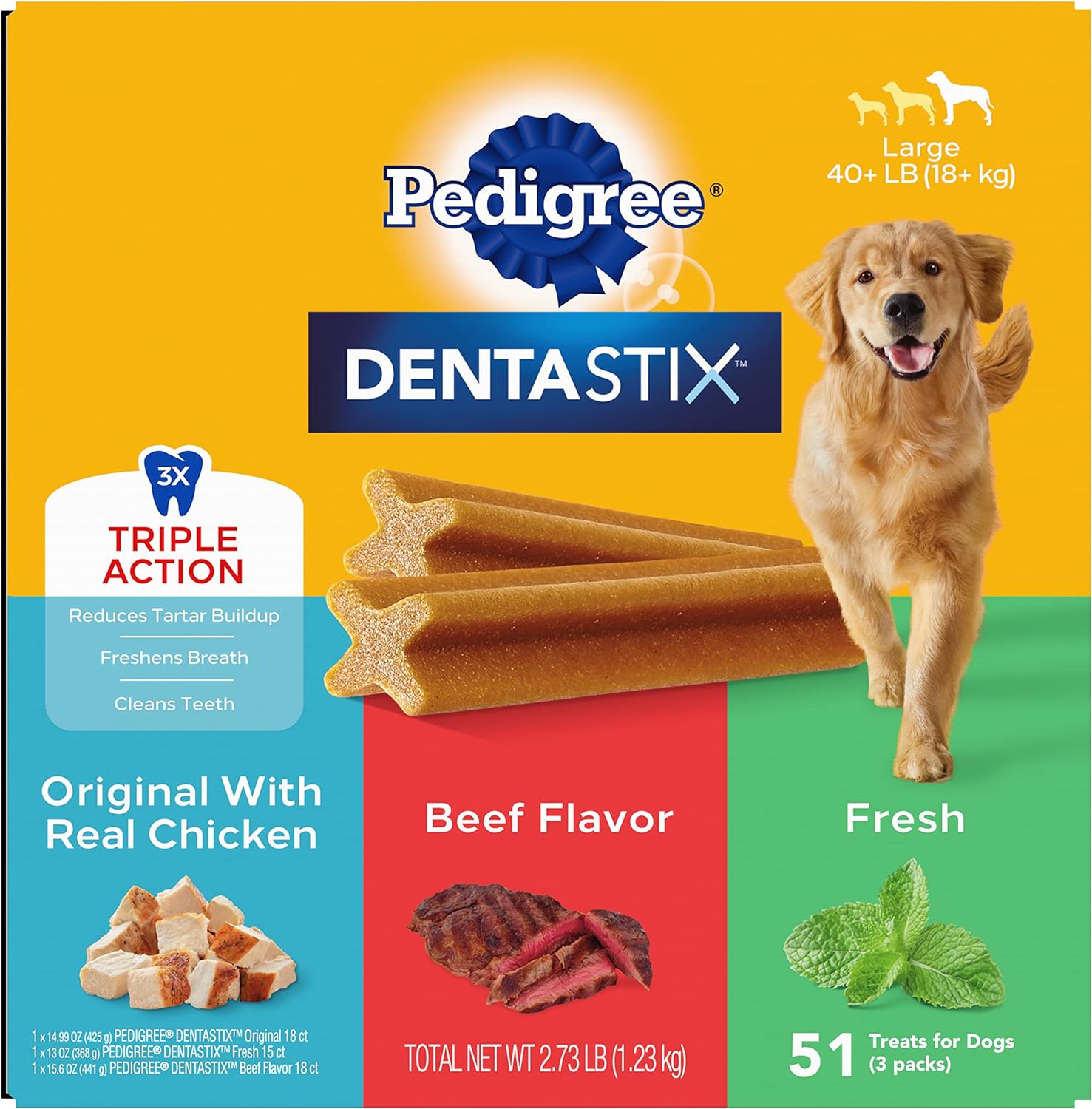 PEDIGREE DENTASTIX Large Dog Dental Care Treats Original