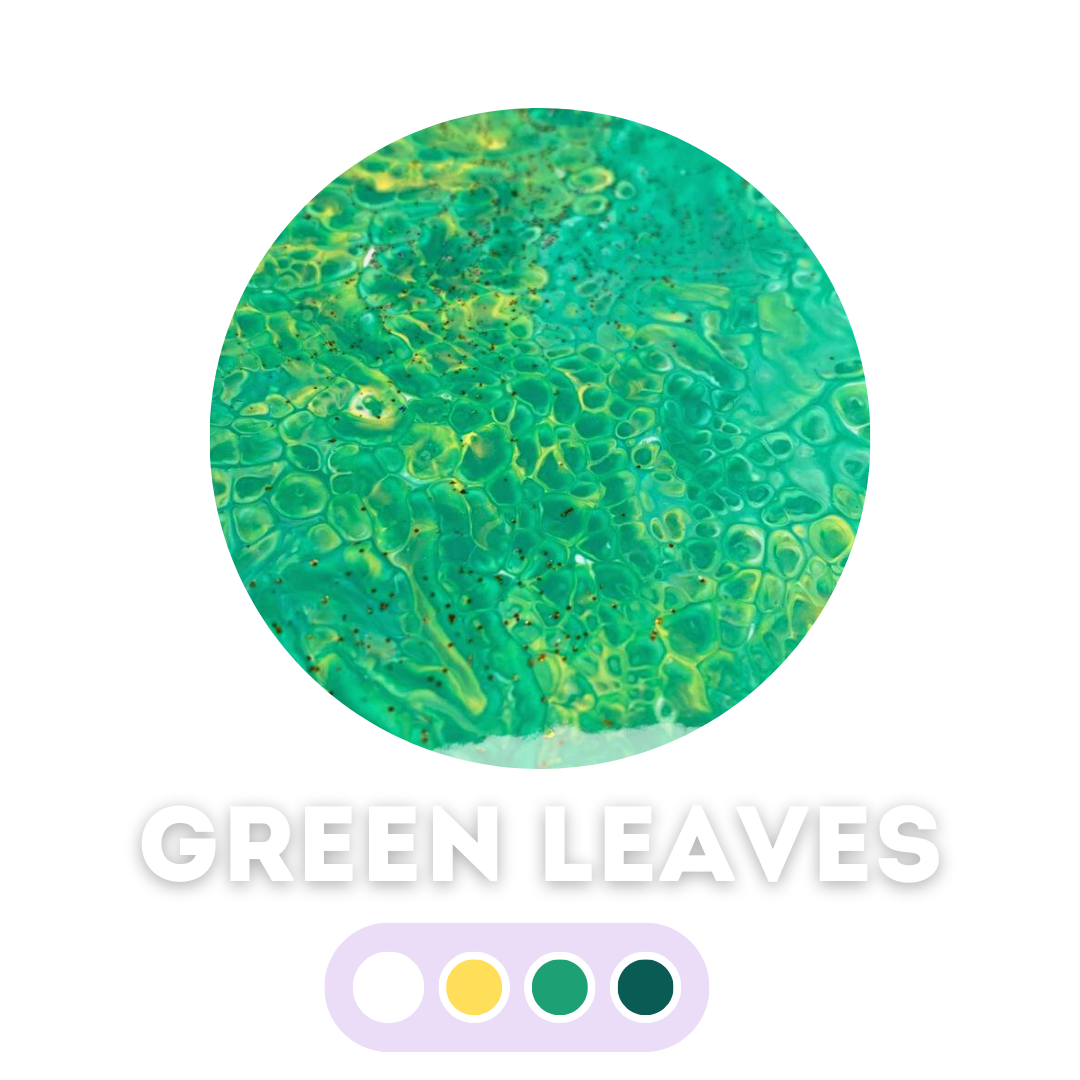 Набір для створення картини fluid art box палітра Green leaves