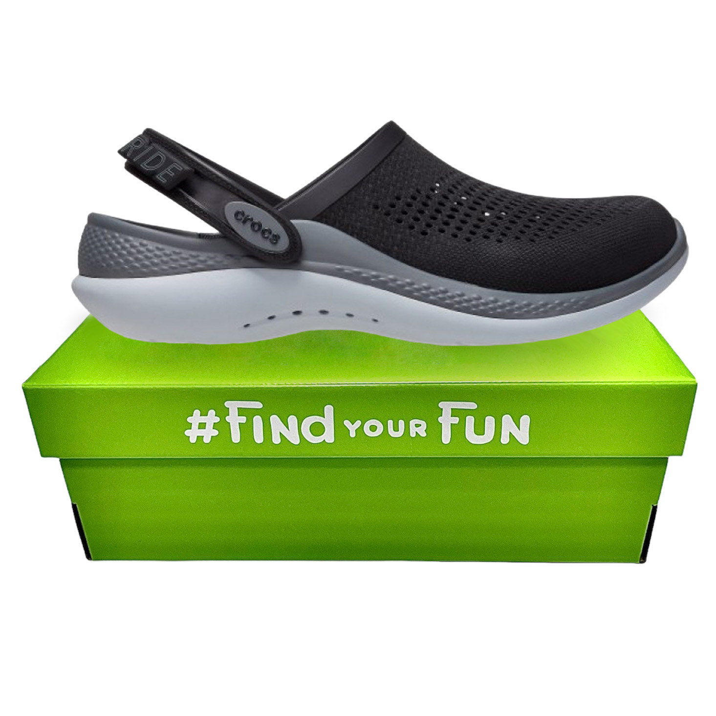 Crocs Literide 360 Clog Black / Slate Grey Сабо Крокси чоловічі / жіночі чорні з сірим