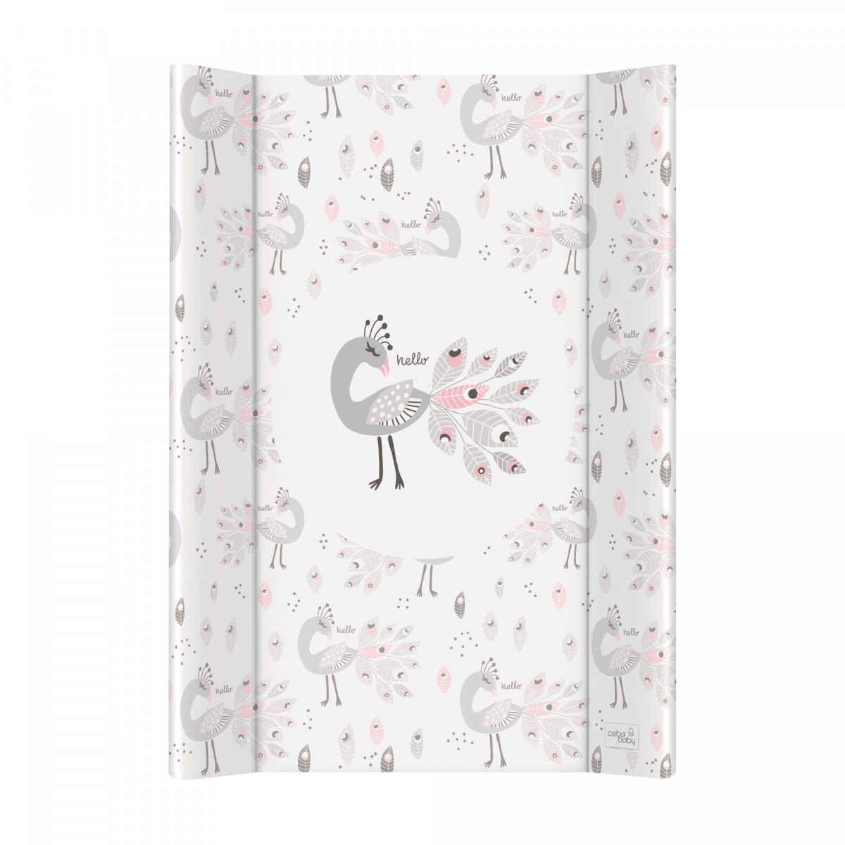 Повивальна дошка Cebababy 50x70 Lolly Polly Peacock білий/рожевий