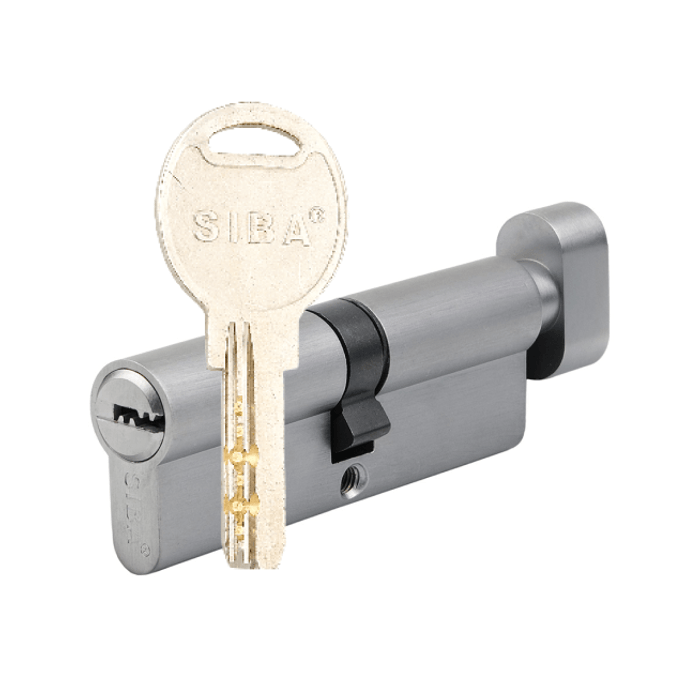 Циліндр дверний SIBA BTZ ключ-вороток 90 мм чорний/хром