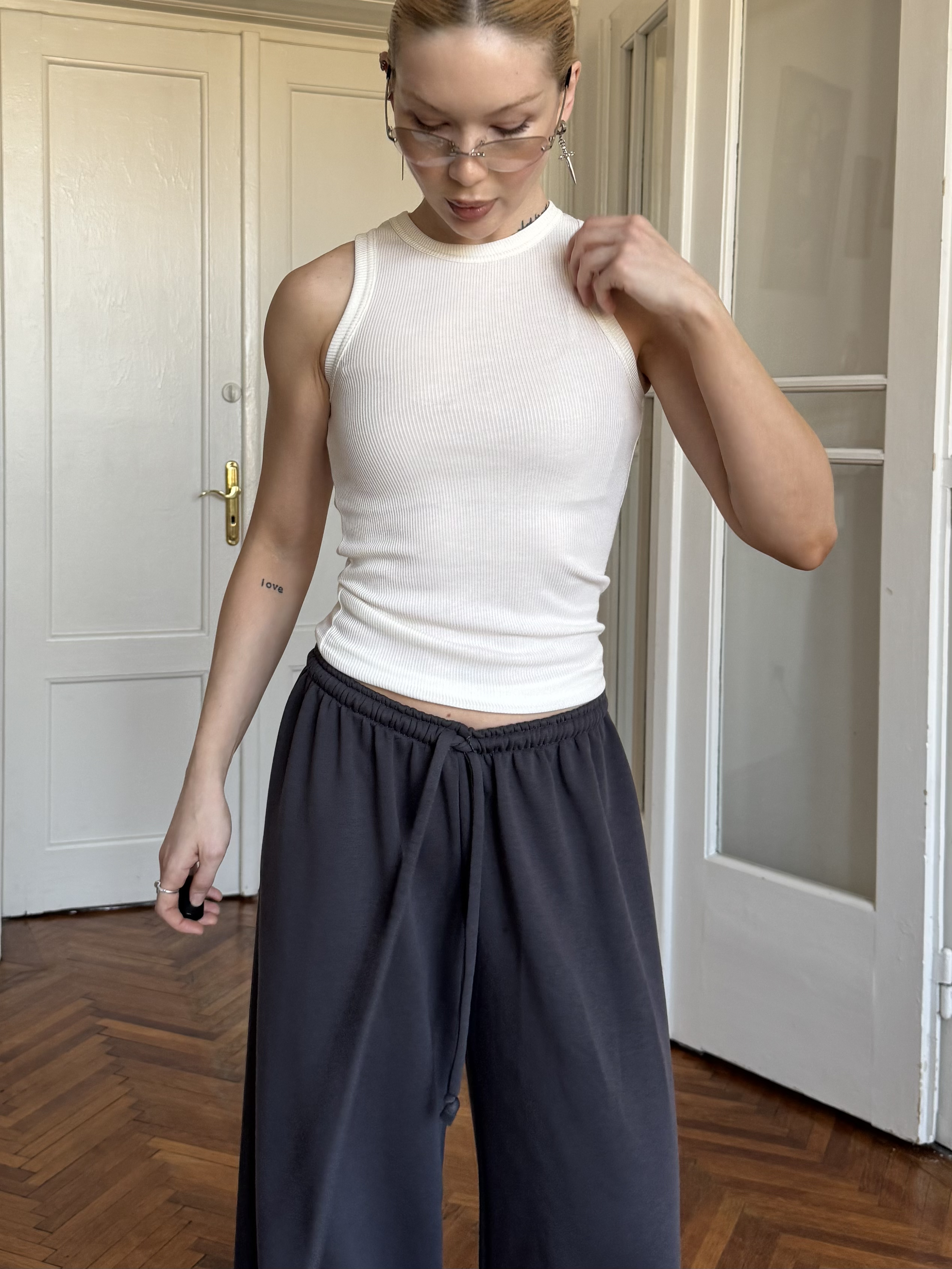 Майка рубчик біла