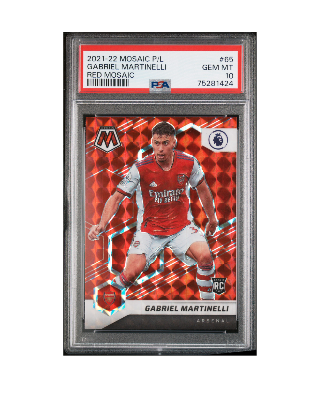 2021 PANINI MOSAIC PREMIER LEAGUE #65 GABRIEL MARTINELLI RED MOSAIC