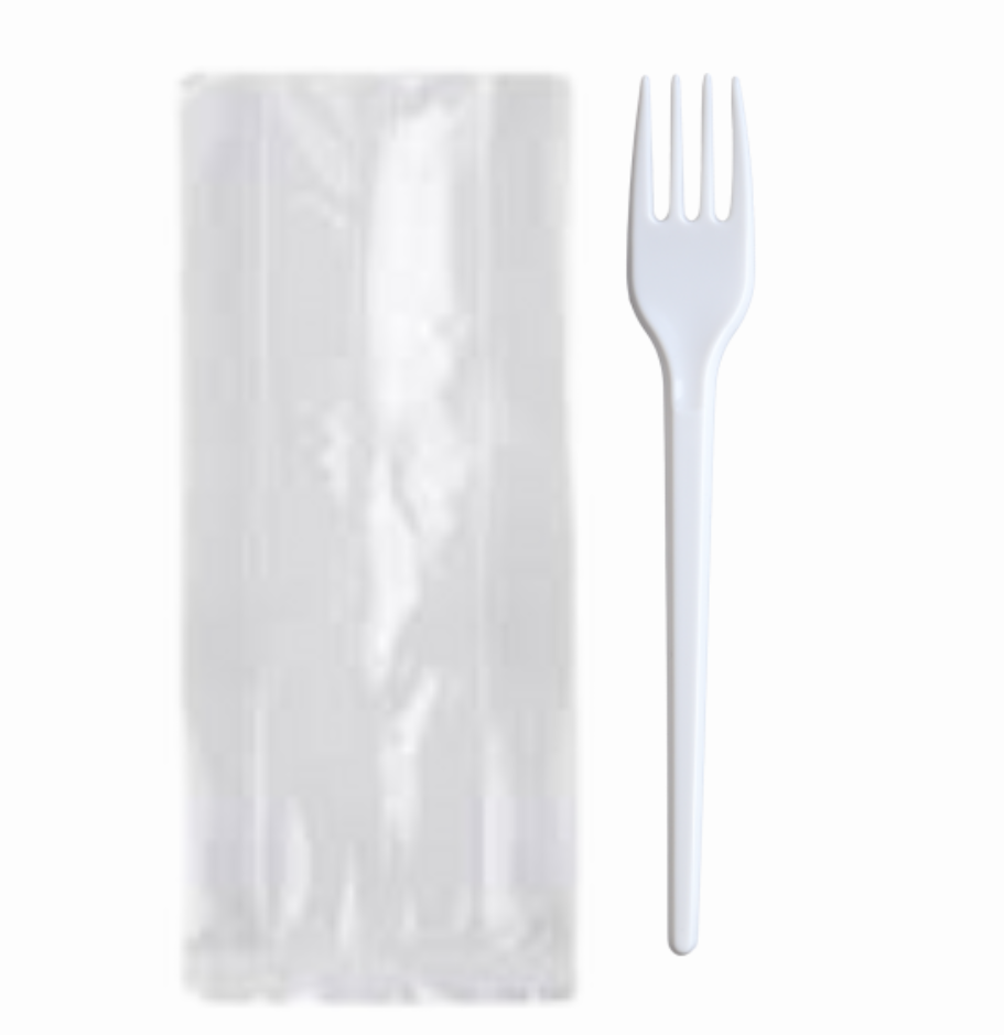 Виделка важка в індивідуальній упаковці №51 / біла (100 шт/уп)