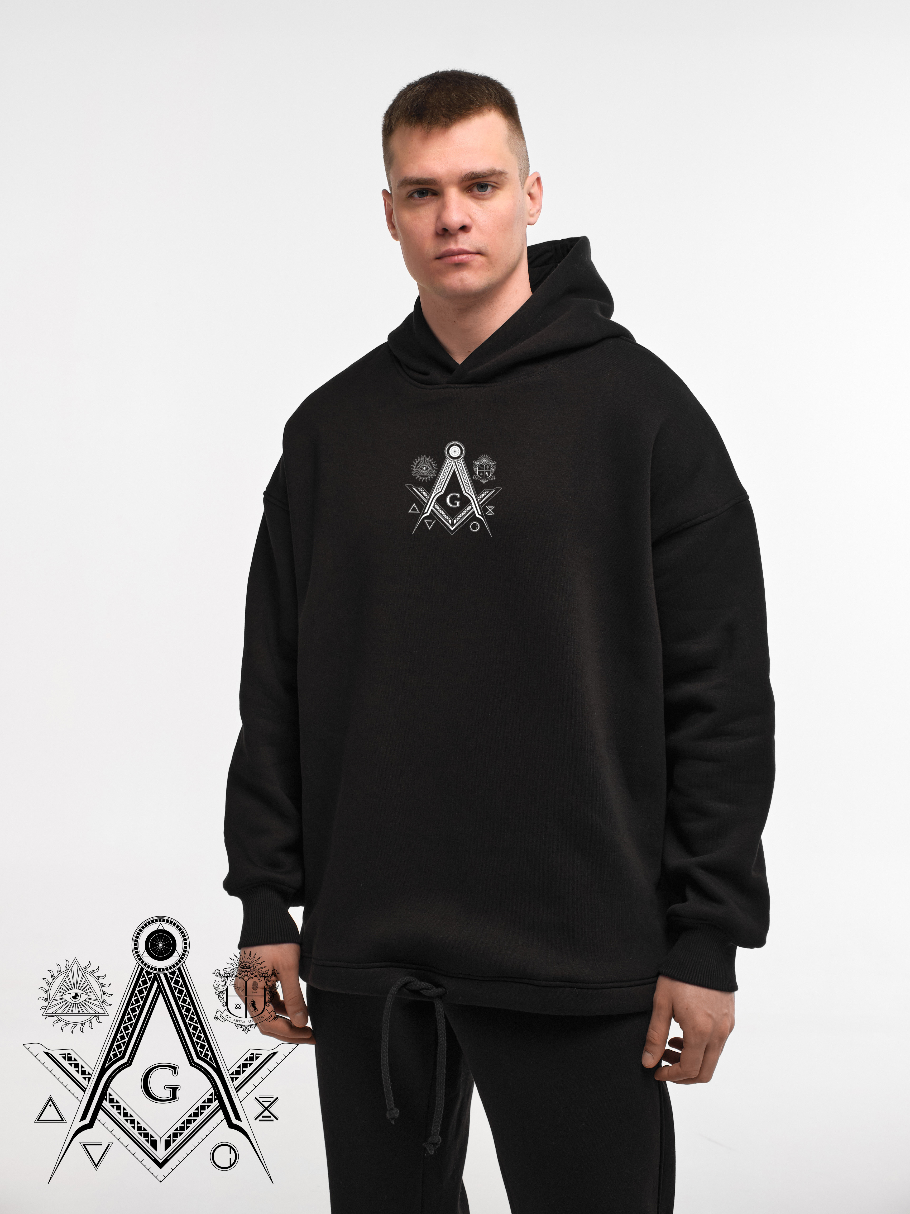 HOODIE "FREEMASONRY" | LACE | BLACK EMOTION | XH2